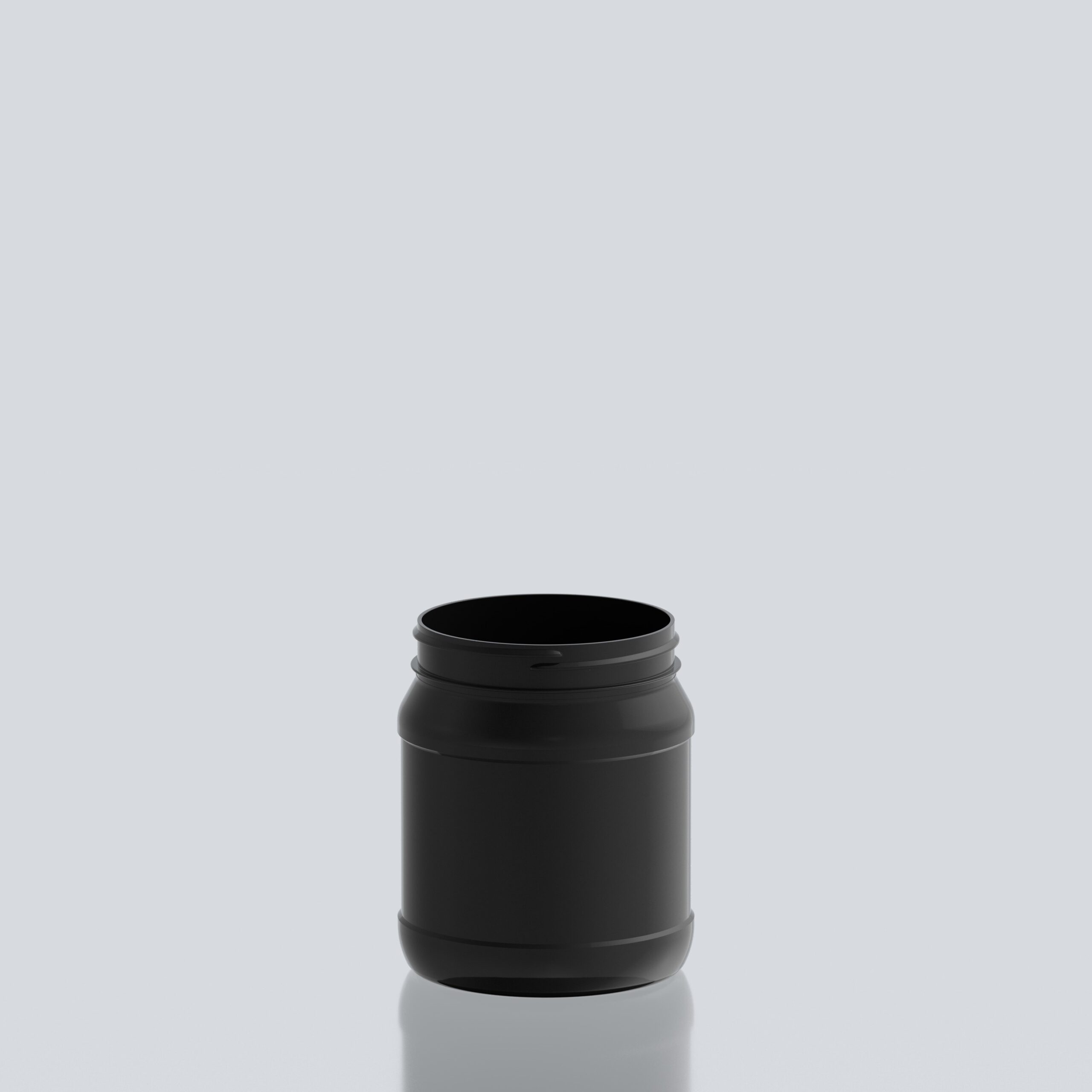 1000ml Round PET Jar - 100SP400 - Black