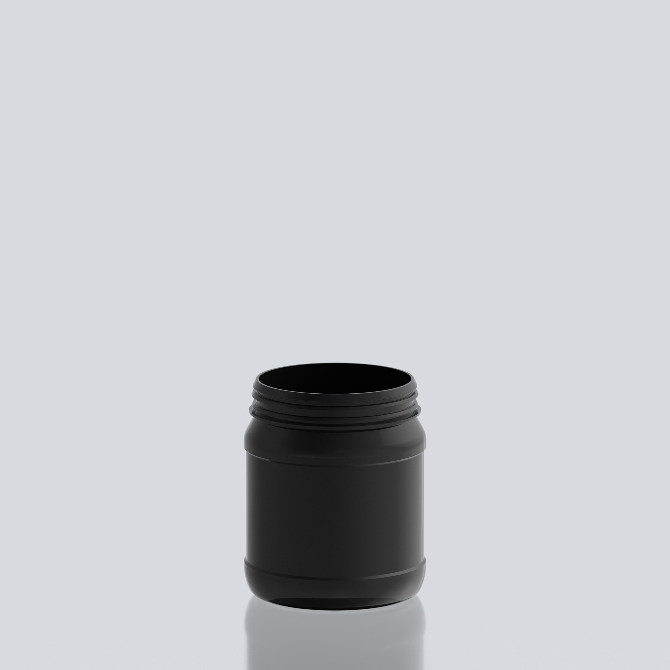 1000ml Round PET Jar - 102SNAP - Black 