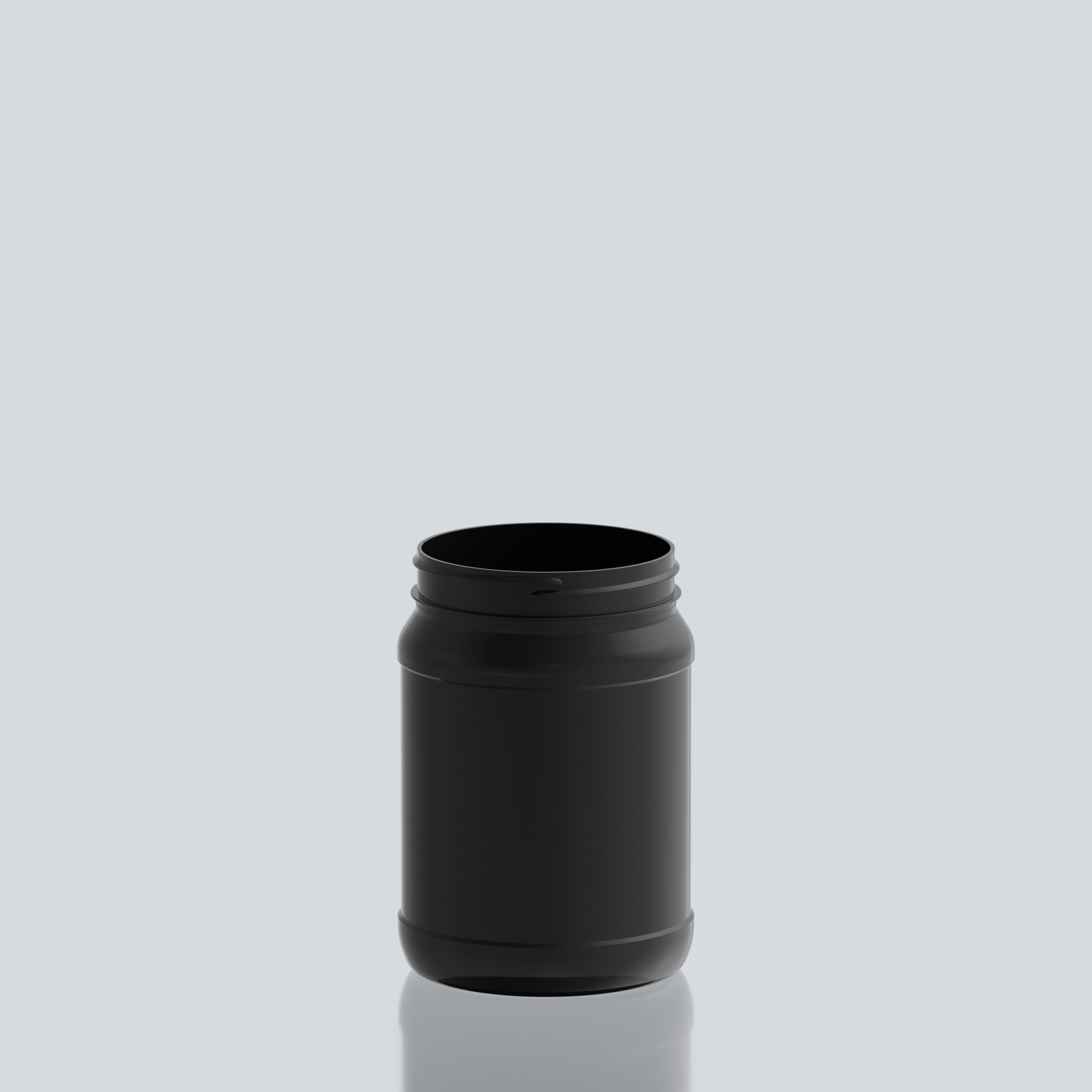 1250ml Round PET Jar - 100SP400 - Black