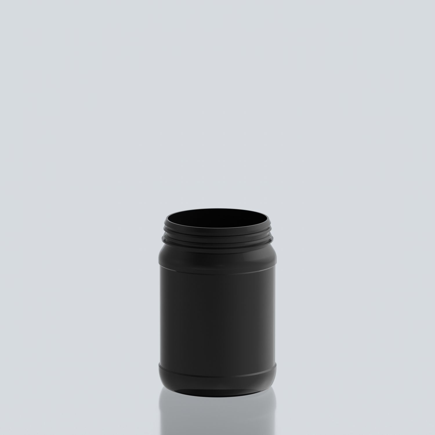1250ml Round PET Jar - 102SNAP - Black