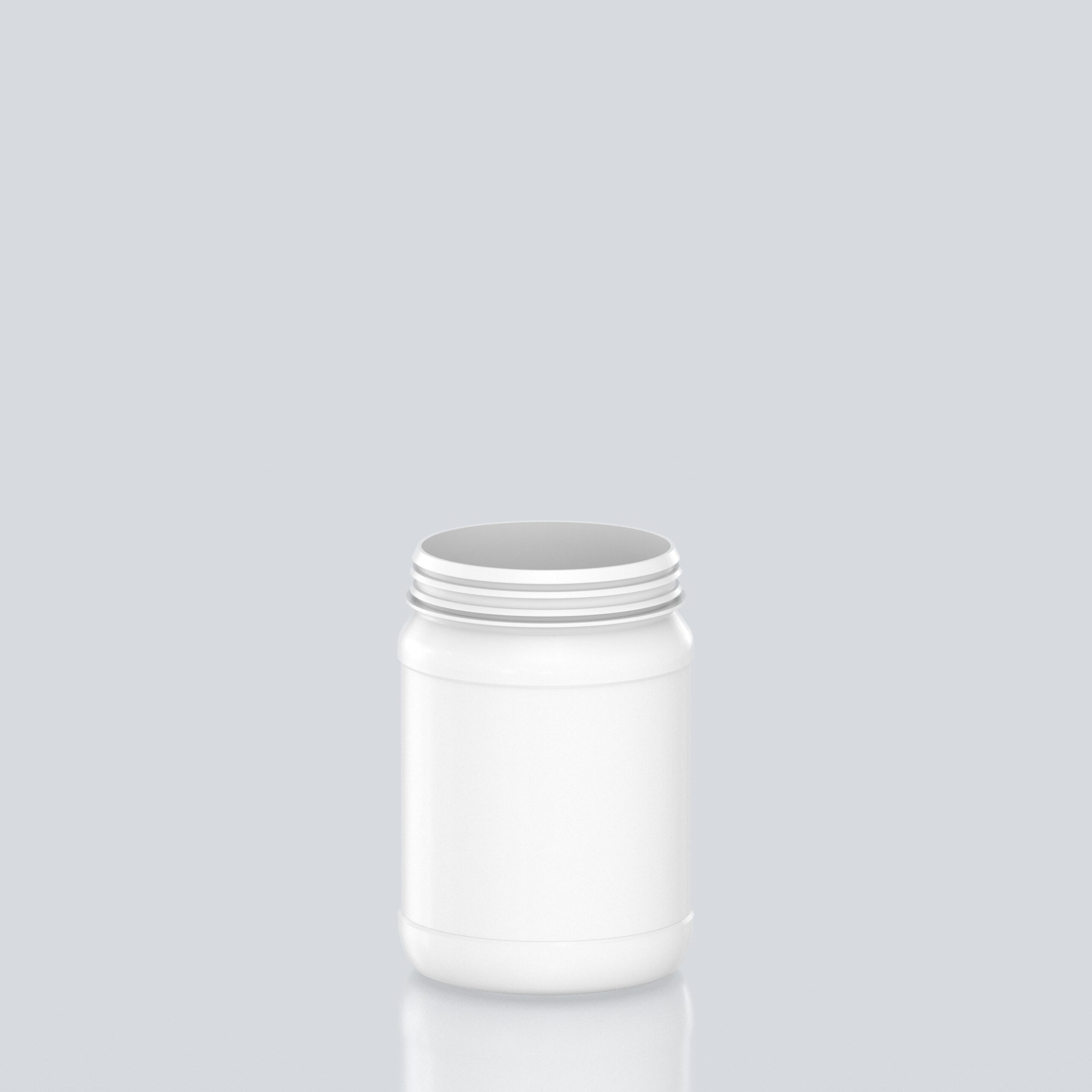 1250ml Round PET Jar - 102SNAP - White