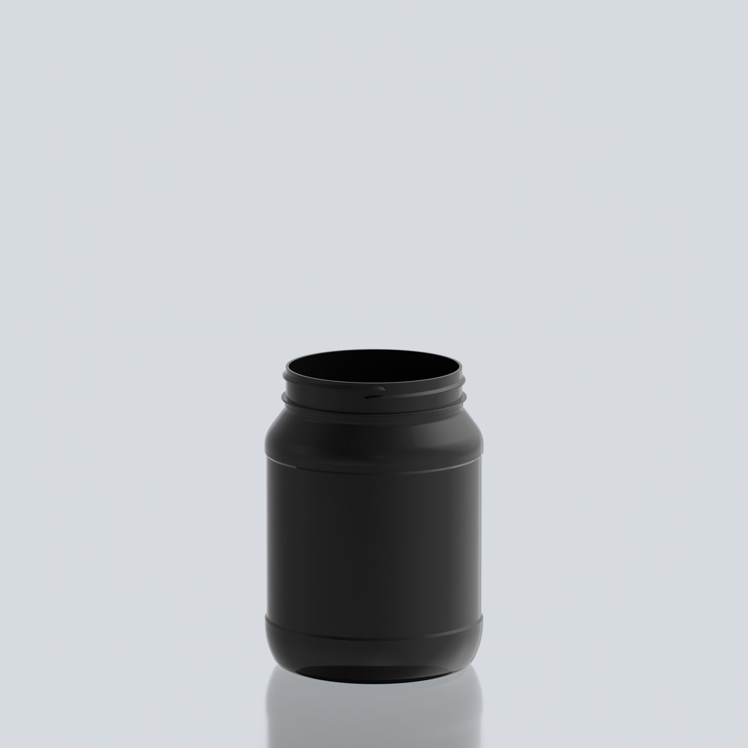 1750ml Round PET Jar - 100SP400 - Black