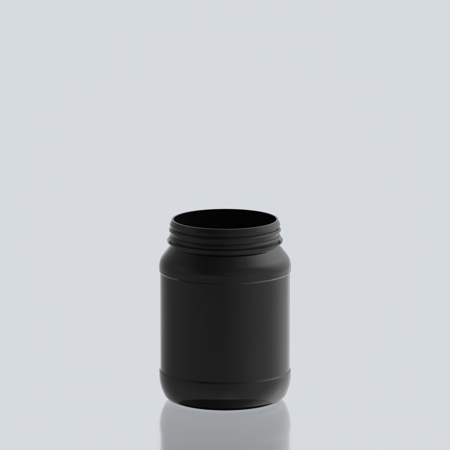 1750ml Round PET Jar - 102SNAP - Black
