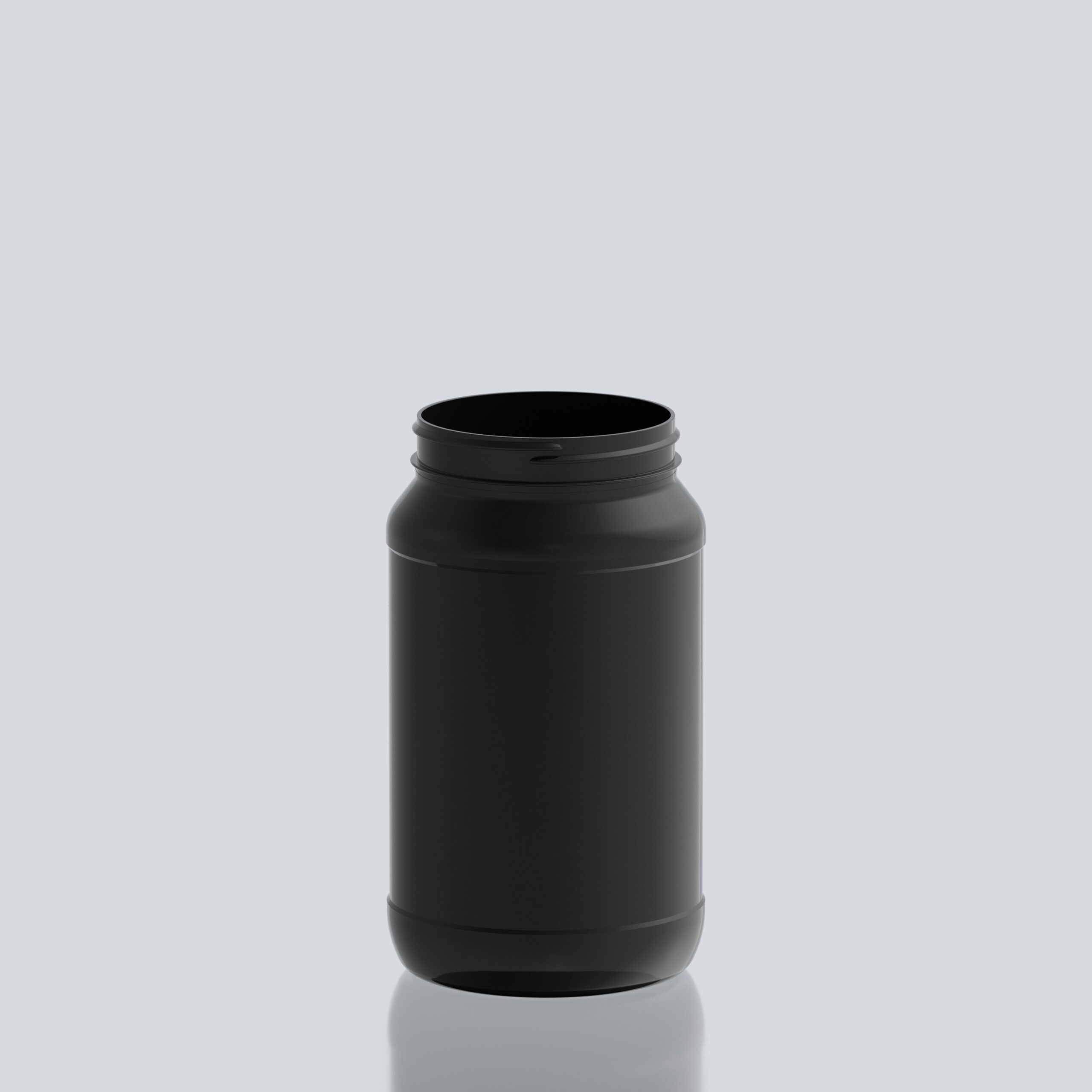 2000ml Round PET Jar - 100SP400 - Black