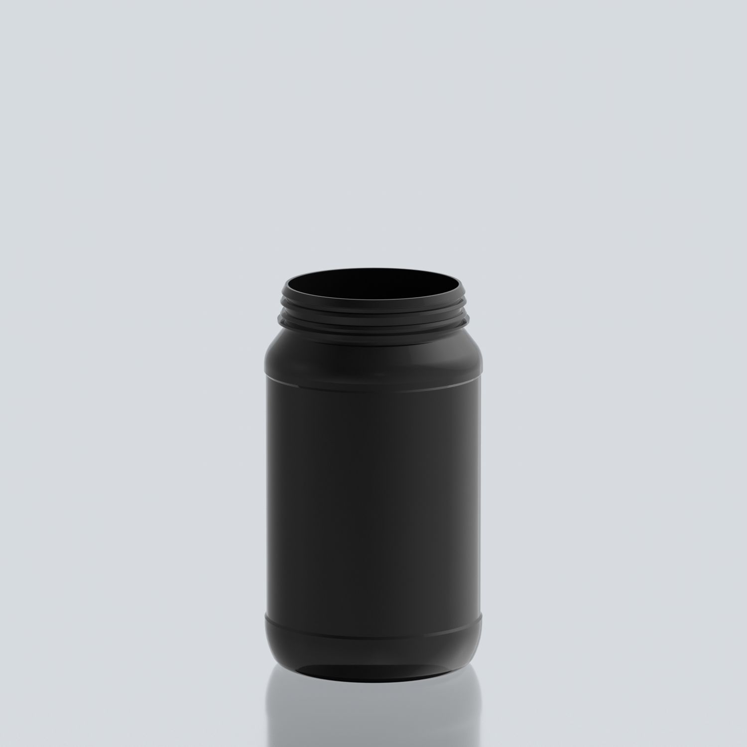 2000ml Round PET Jar - 102SNAP - Black 