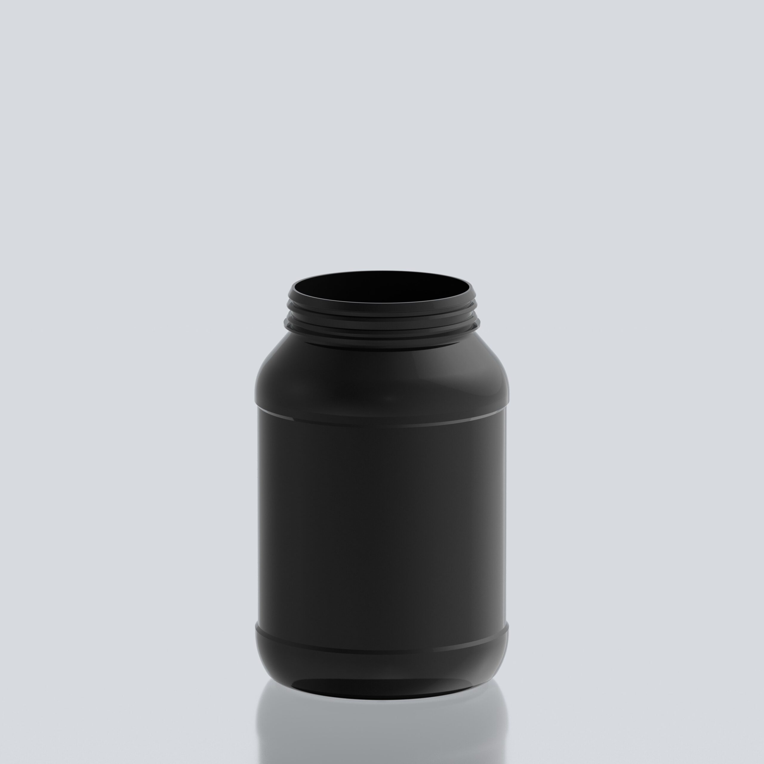 2500ml Round PET Jar - 102SNAP - Black