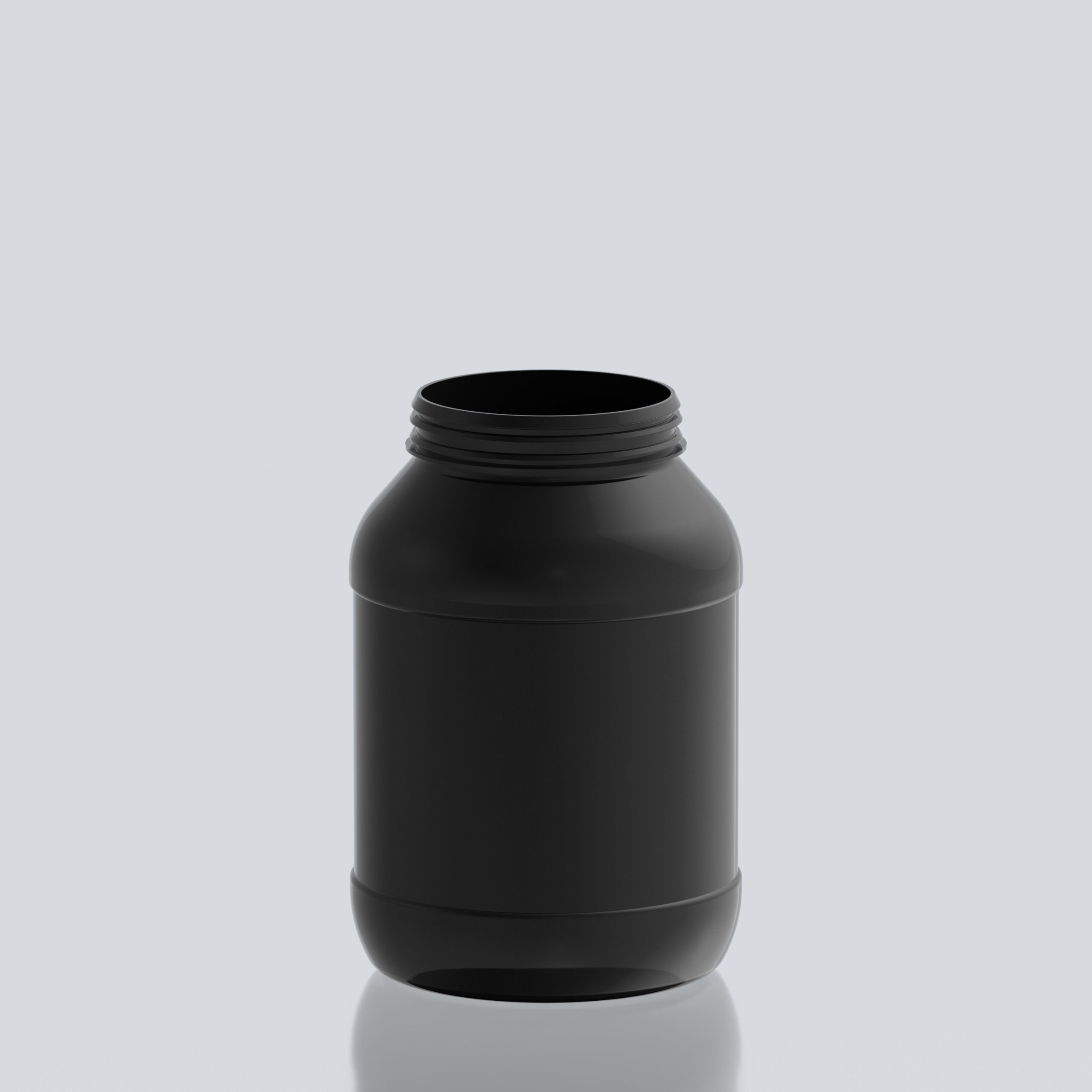 3000ml Round PET Jar - 102SNAP - Black
