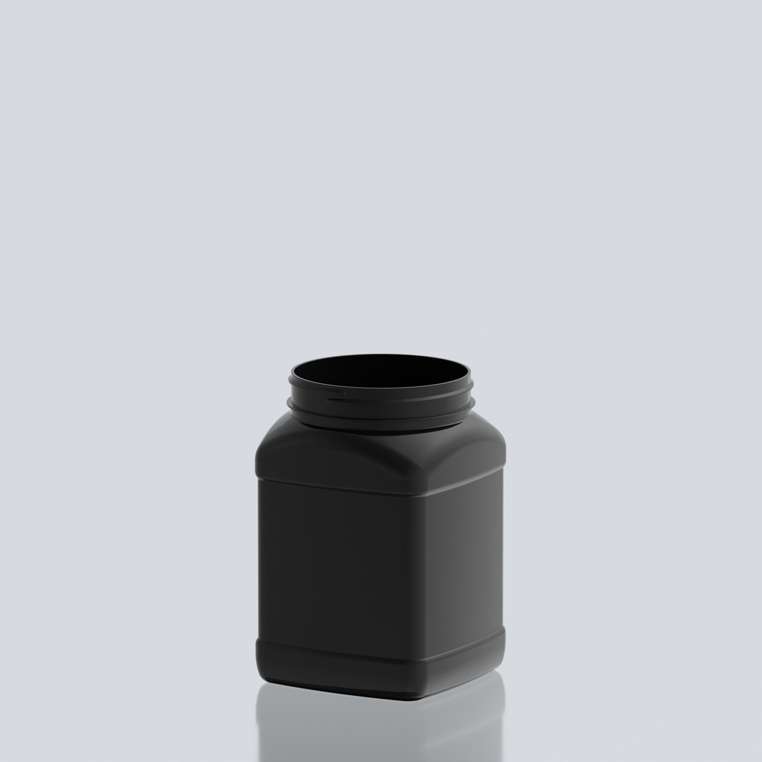 1500ml PET Square Jar - 100SP400 - Black 