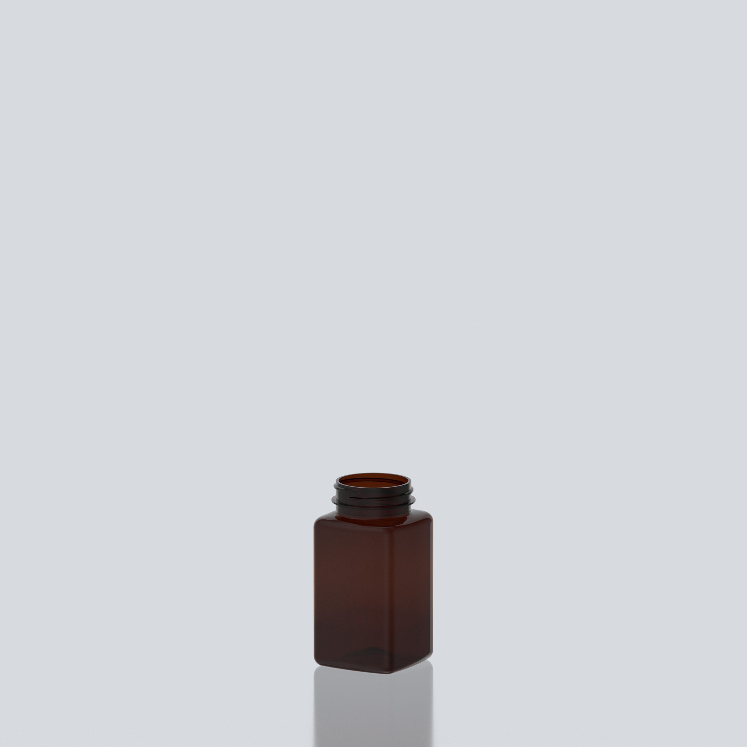 200ml PET Square Pill Jar - 45SP400 - Amber