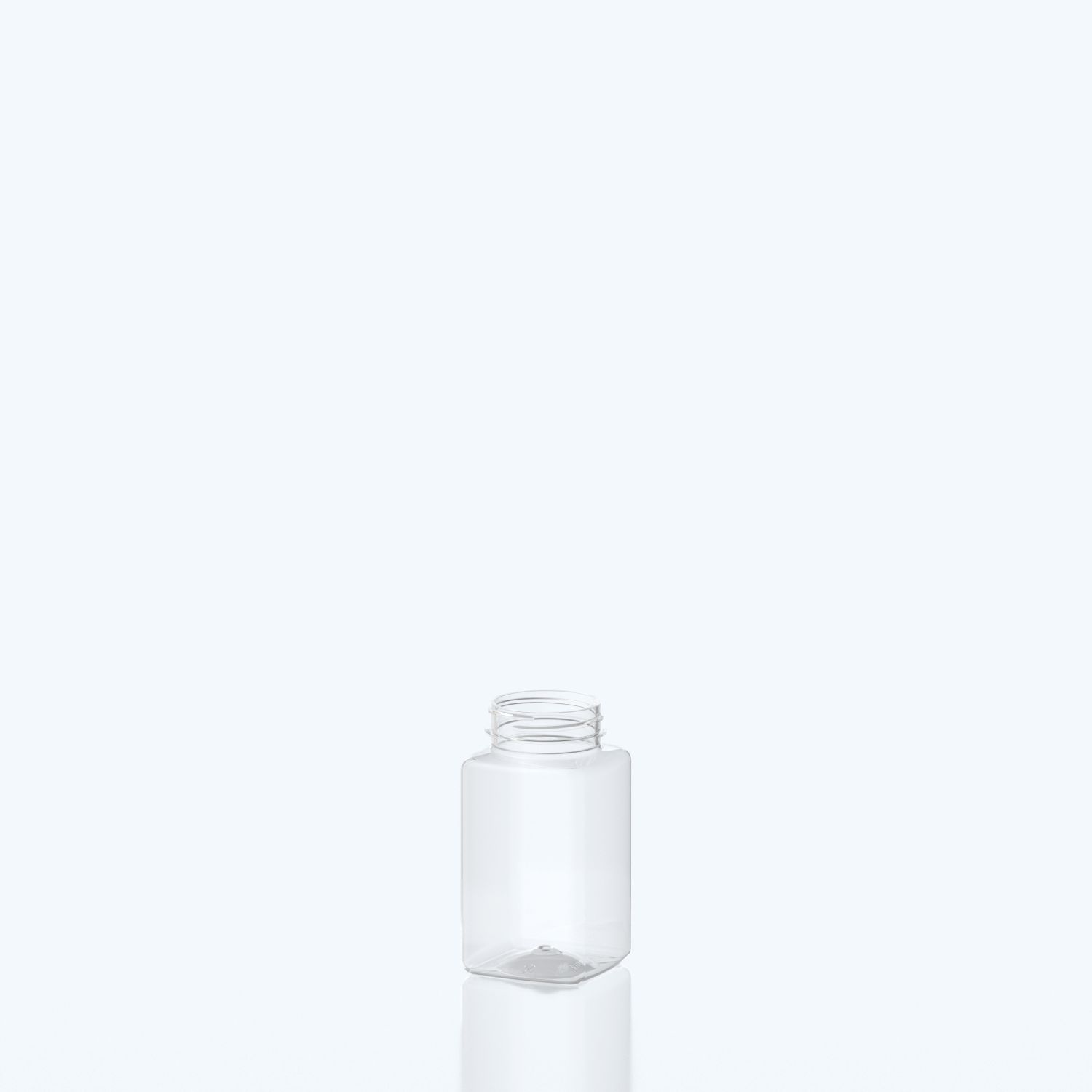 200ml PET Square Pill Jar - 45SP400 - Clear