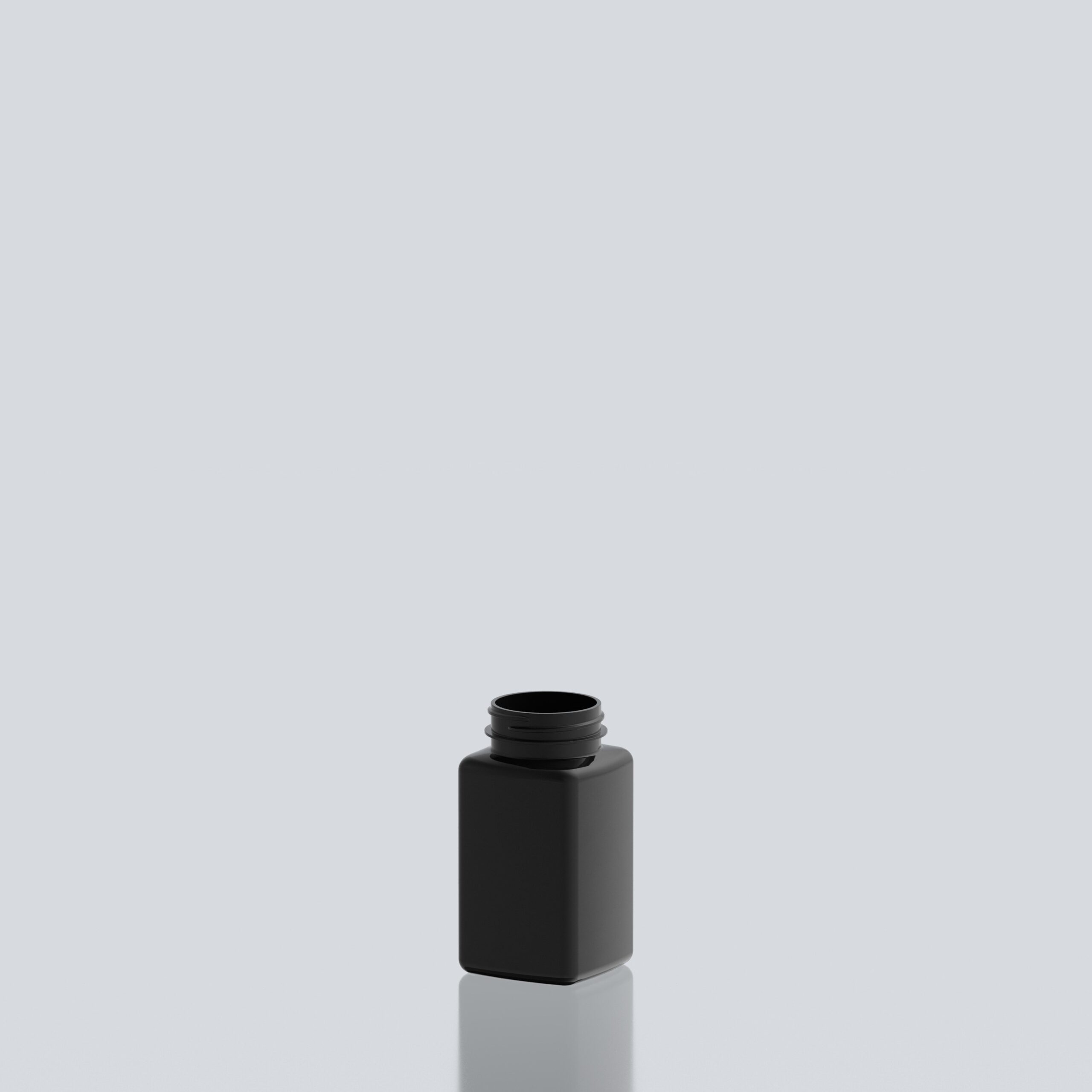 200ml PET Square Pill Jar - 45SP400 - Black