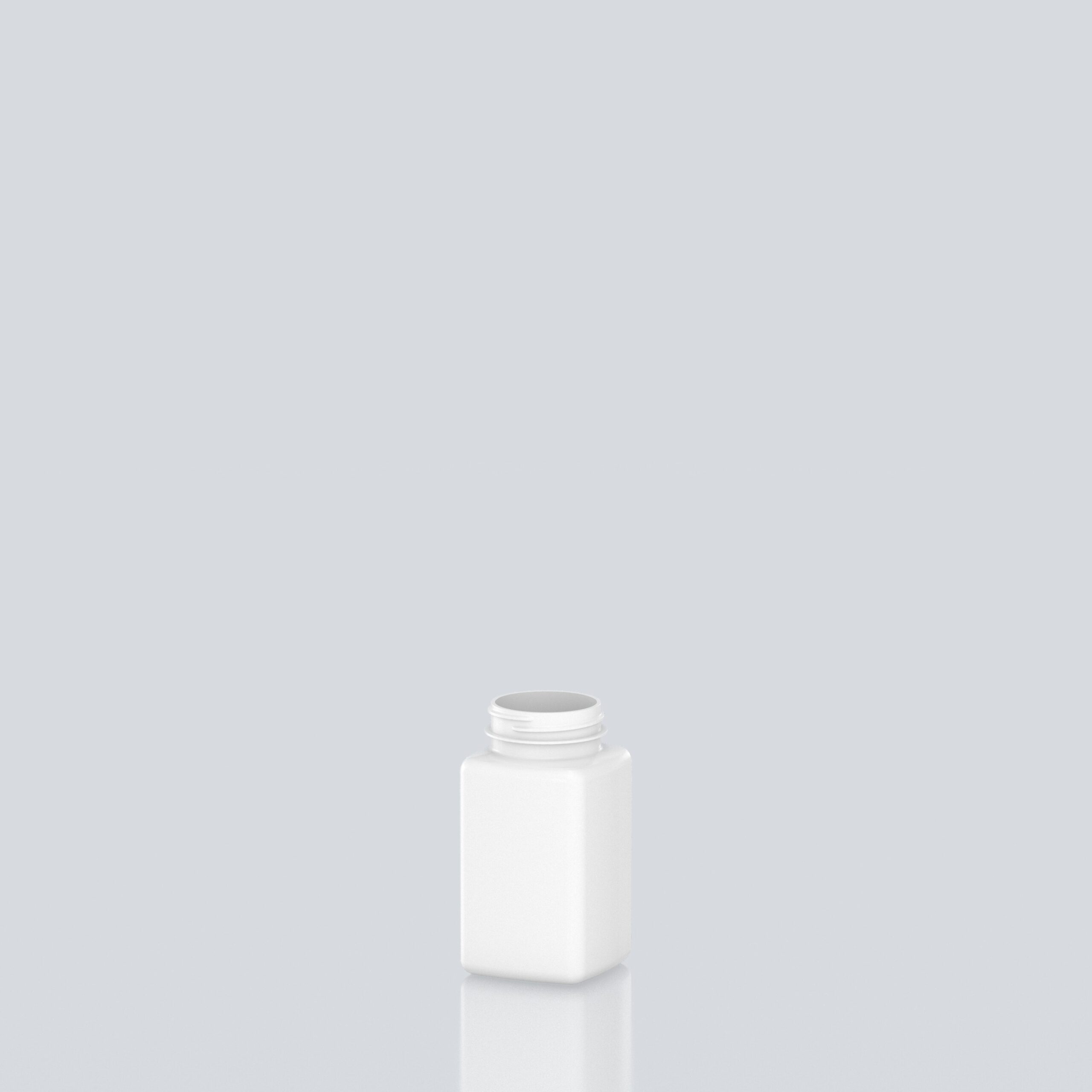 200ml PET Square Pill Jar - 45SP400 - White