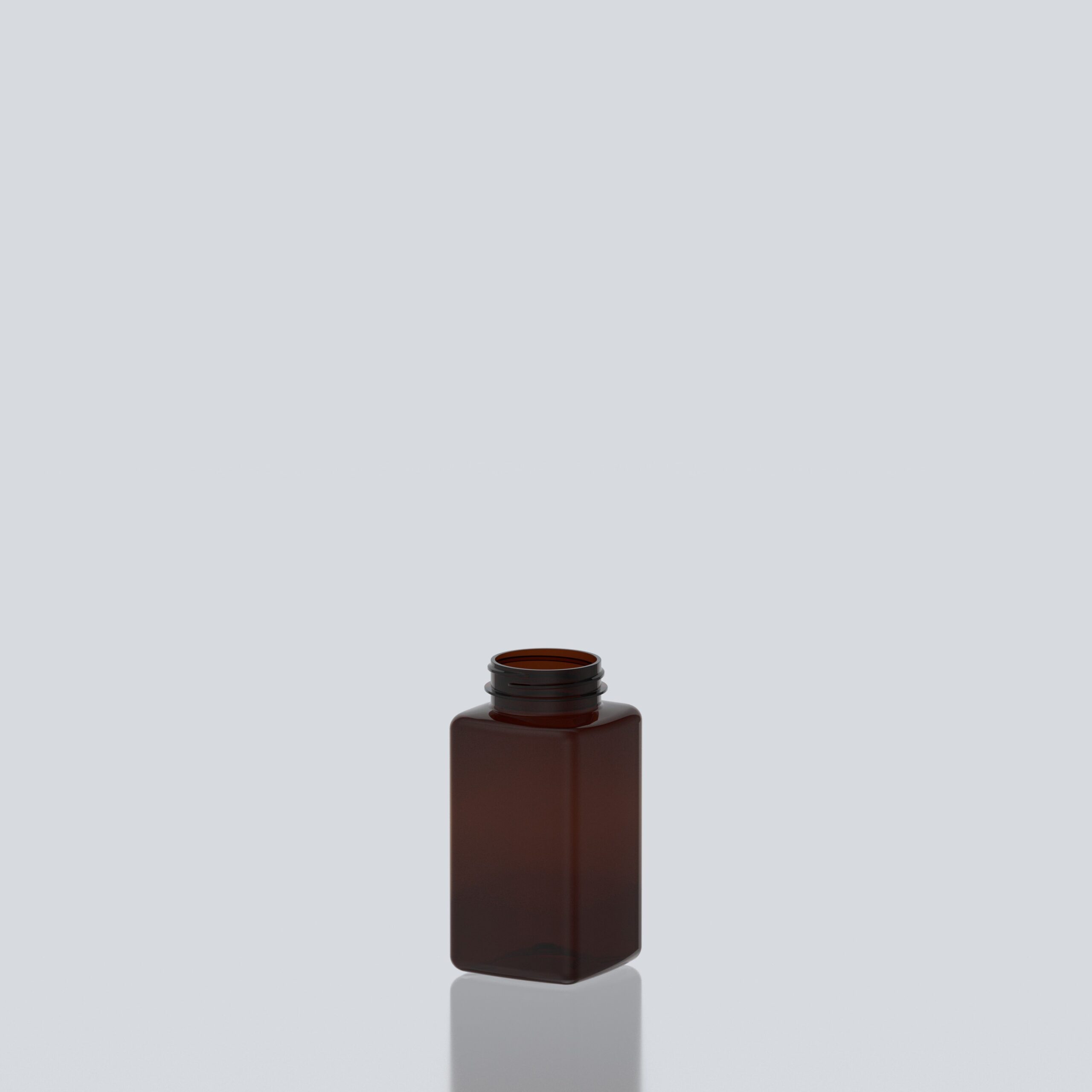 300ml PET Square Pill Jar - 45SP400 - Amber