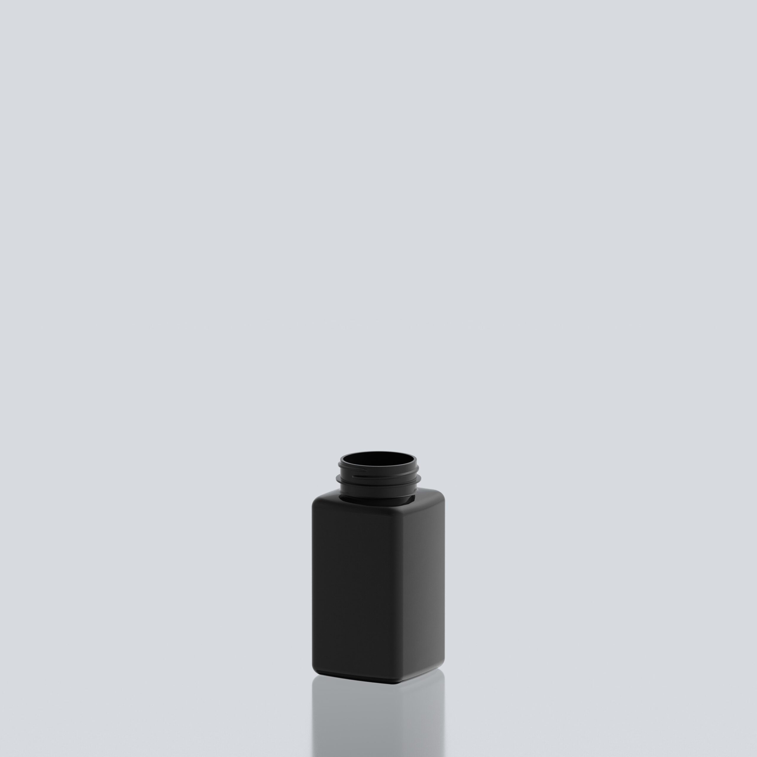 300ml PET Square Pill Jar - 45SP400 - Black