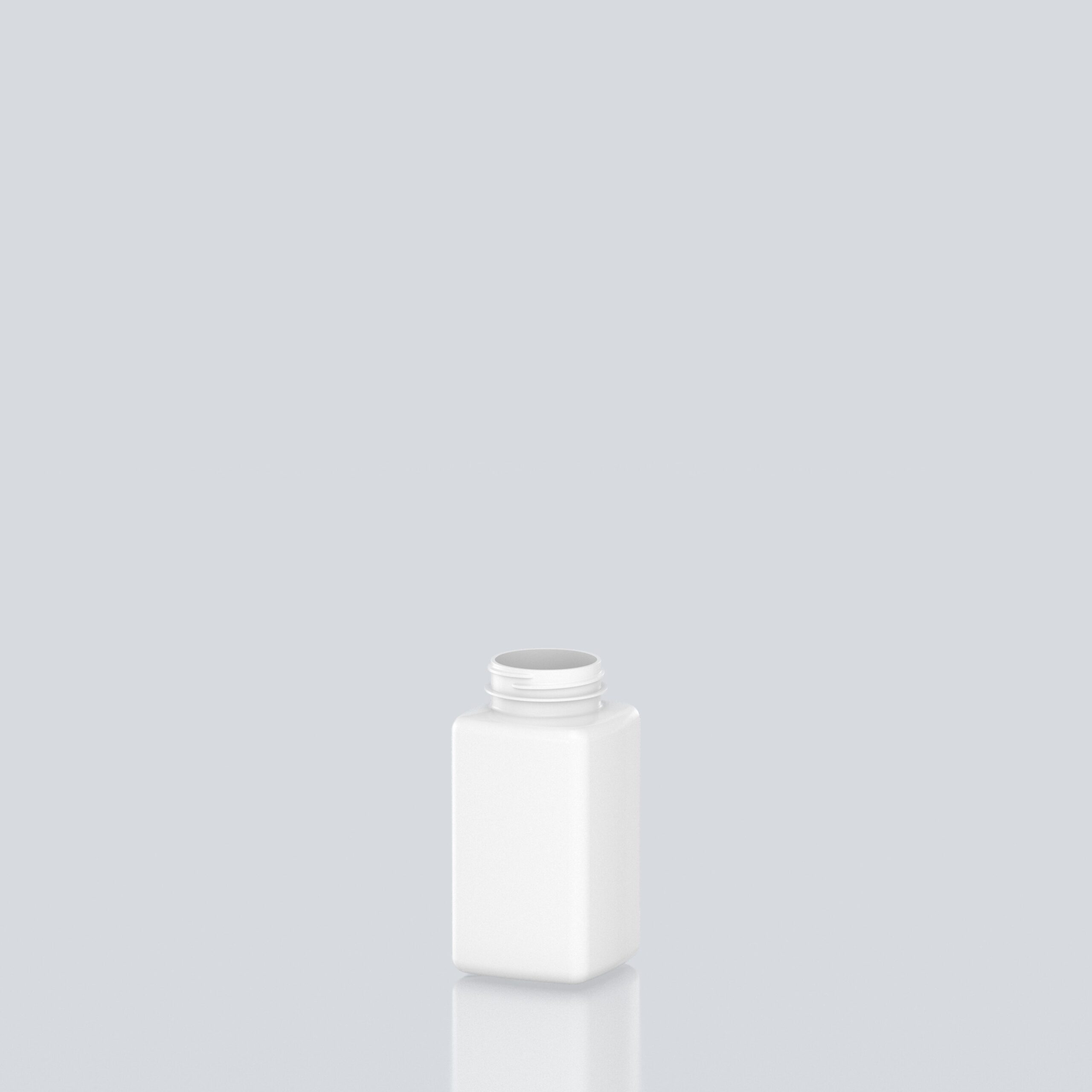 300ml PET Square Pill Jar - 45SP400 - White