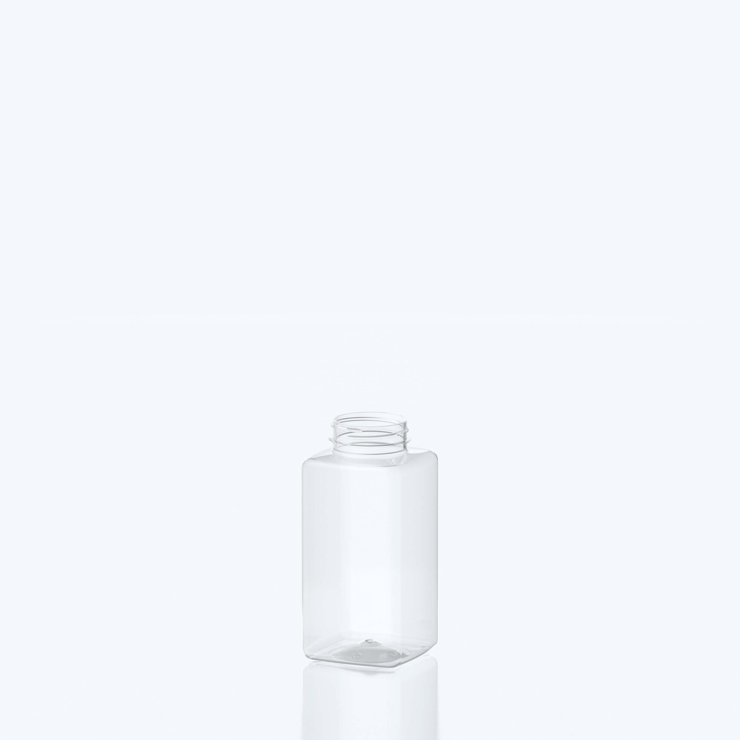 400ml PET Square Pill Jar - 45SP400 - Clear