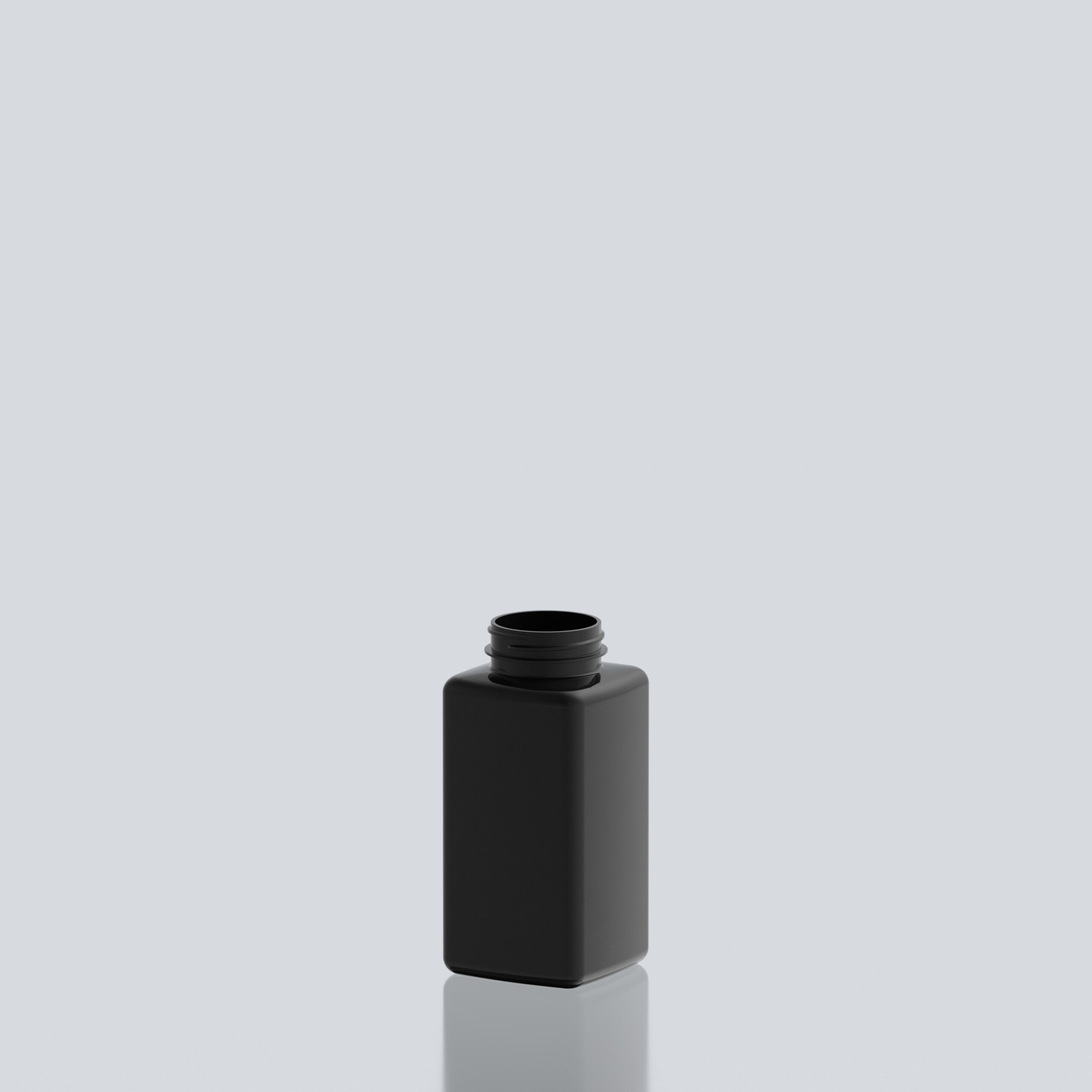 400ml PET Square Pill Jar - 45SP400 - Black