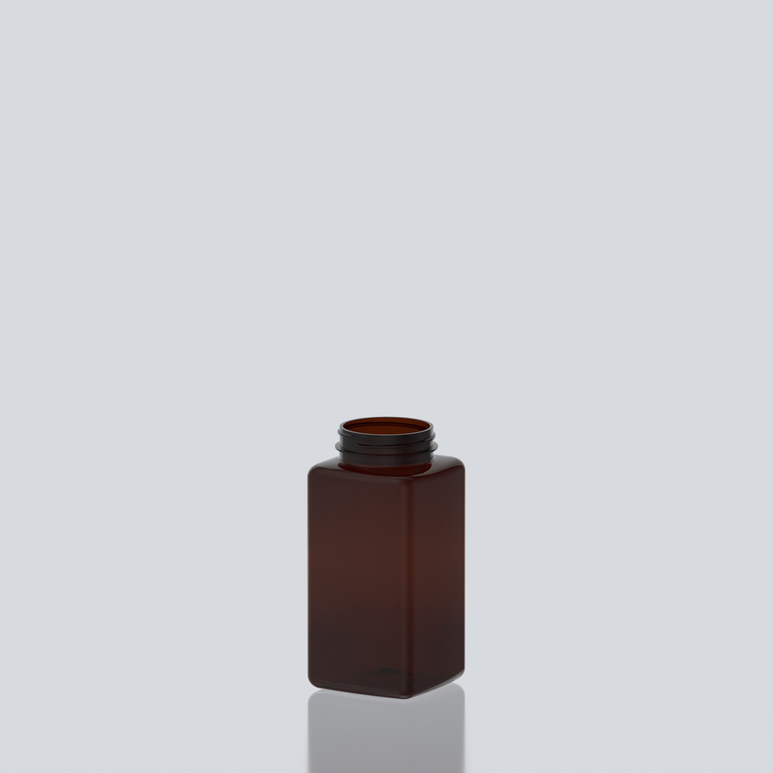 500ml PET Square Pill Jar - 53SP400 - Amber