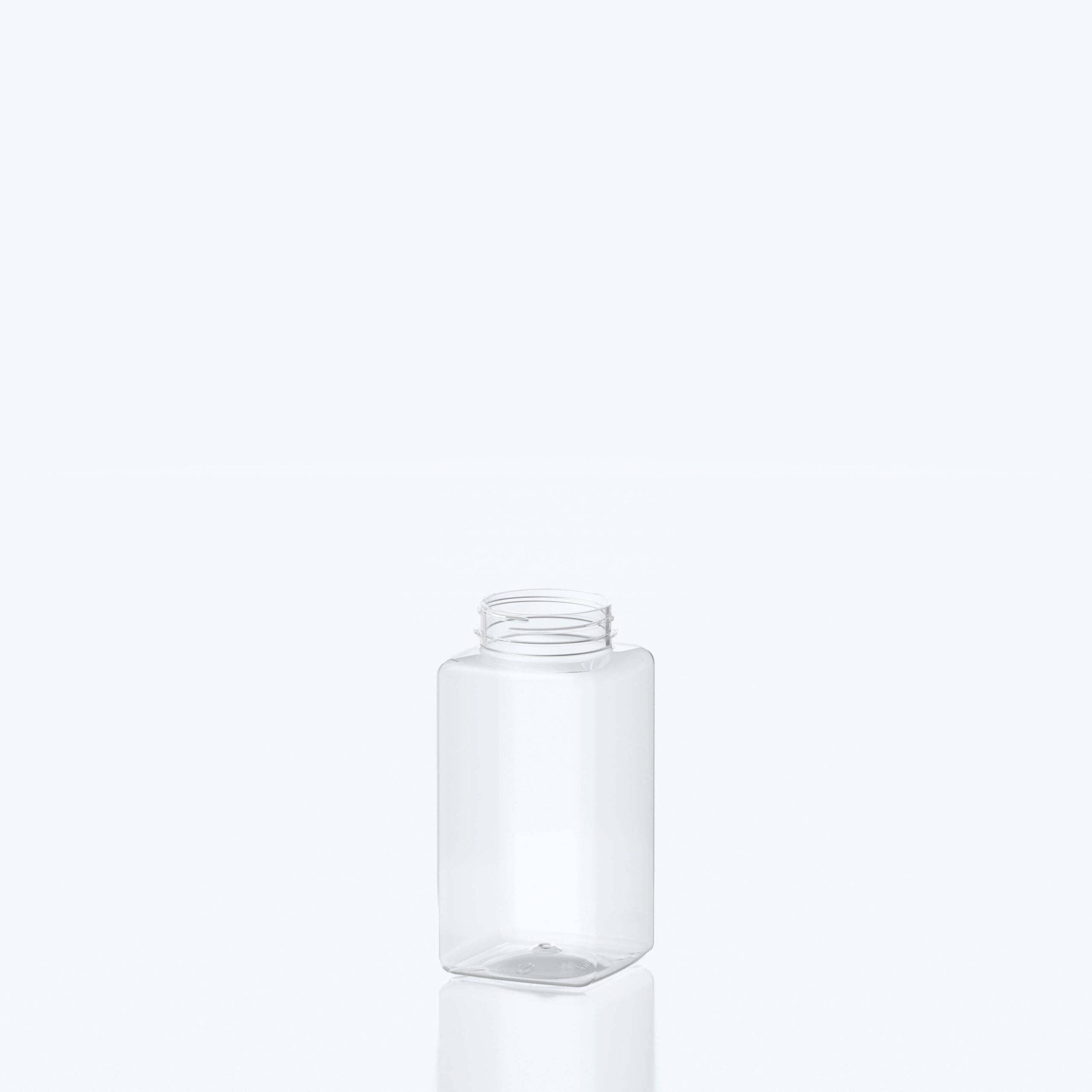500ml PET Square Pill Jar - 53SP400 - Clear