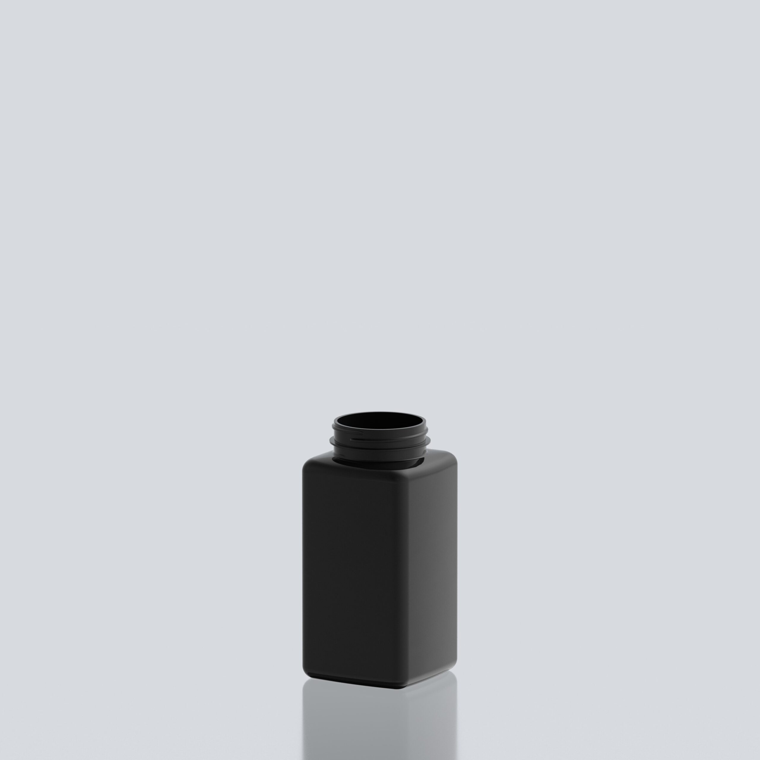 500ml PET Square Pill Jar - 53SP400 - Black