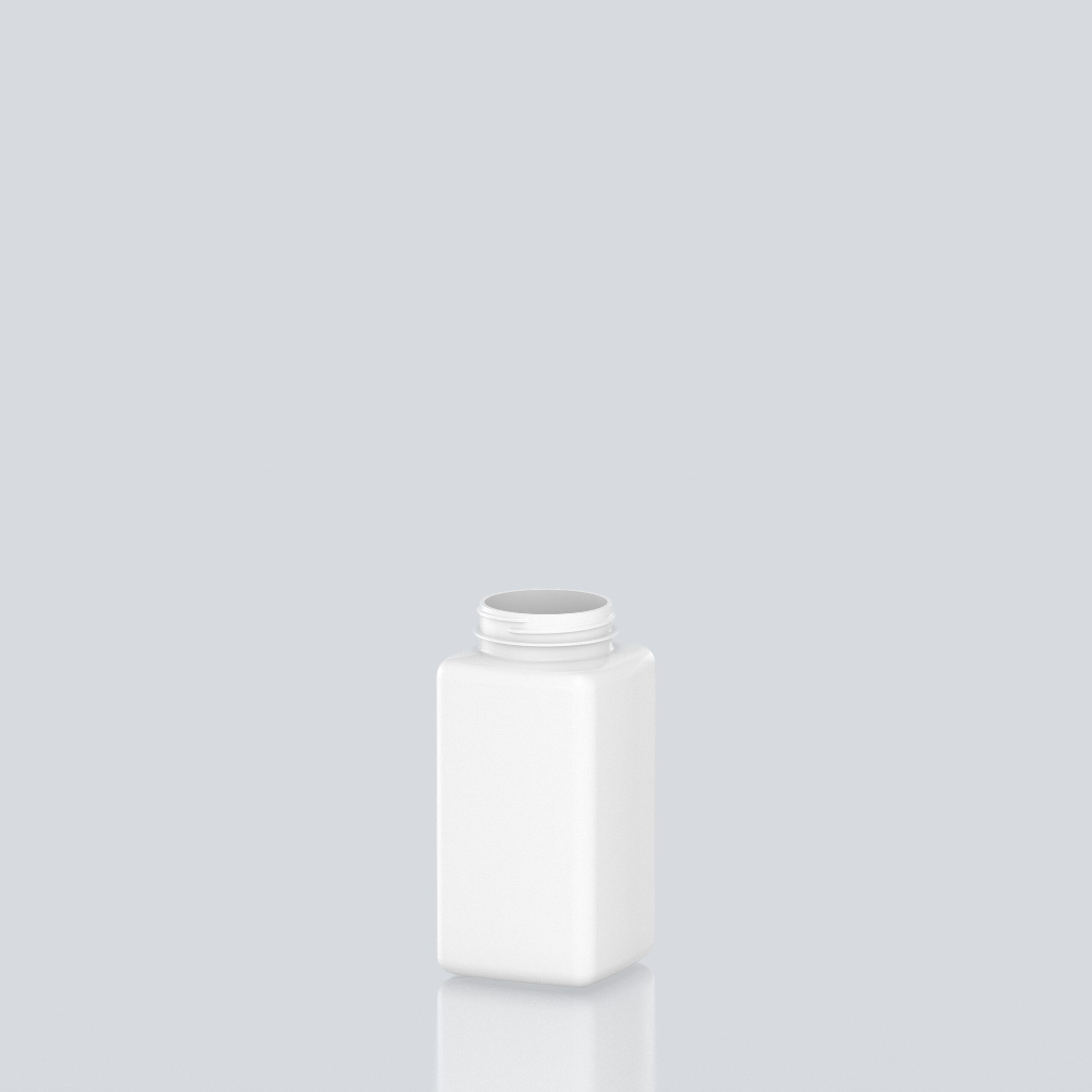 500ml PET Square Pill Jar - 53SP400 - White