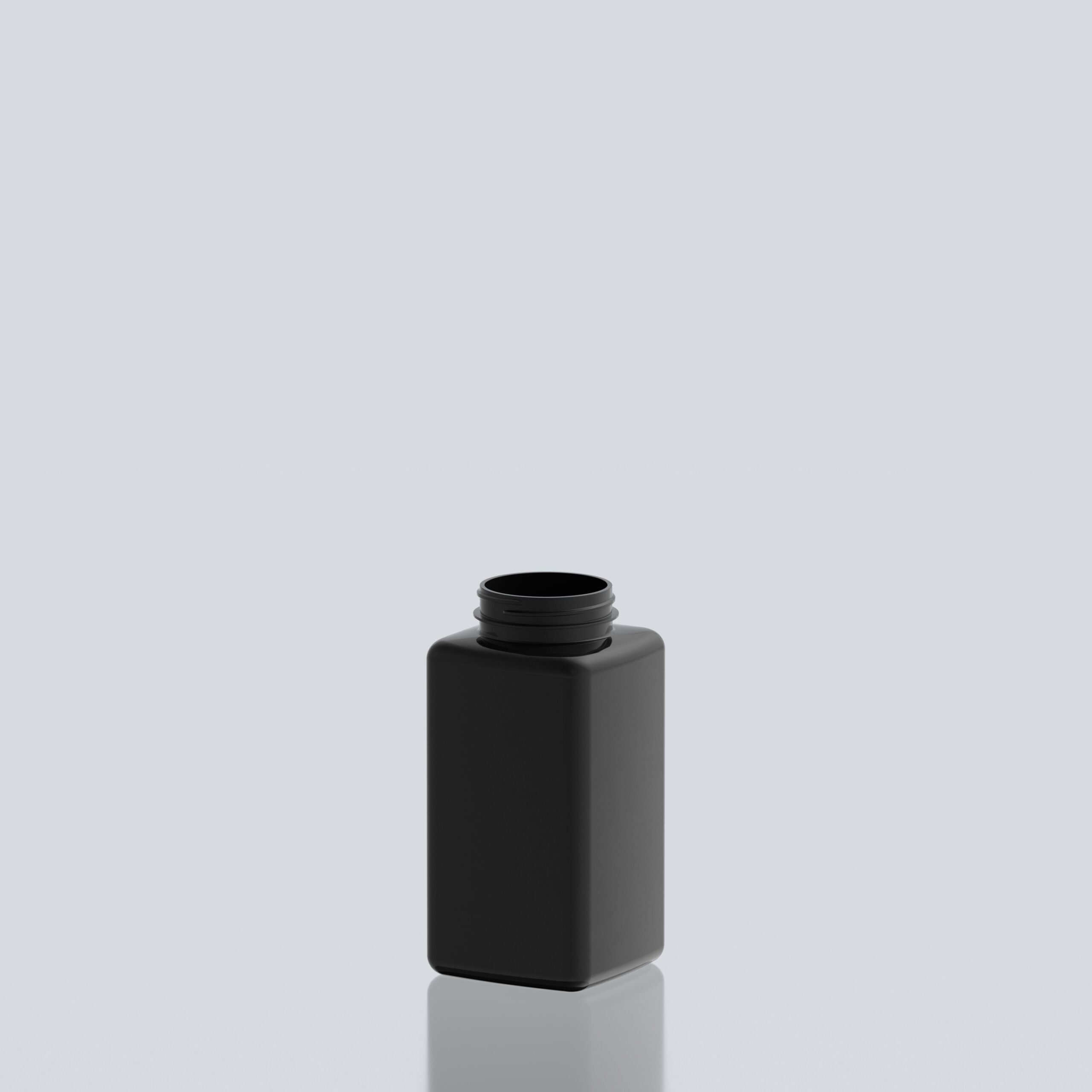 600ml PET Square Pill Jar - 53SP400 - Black