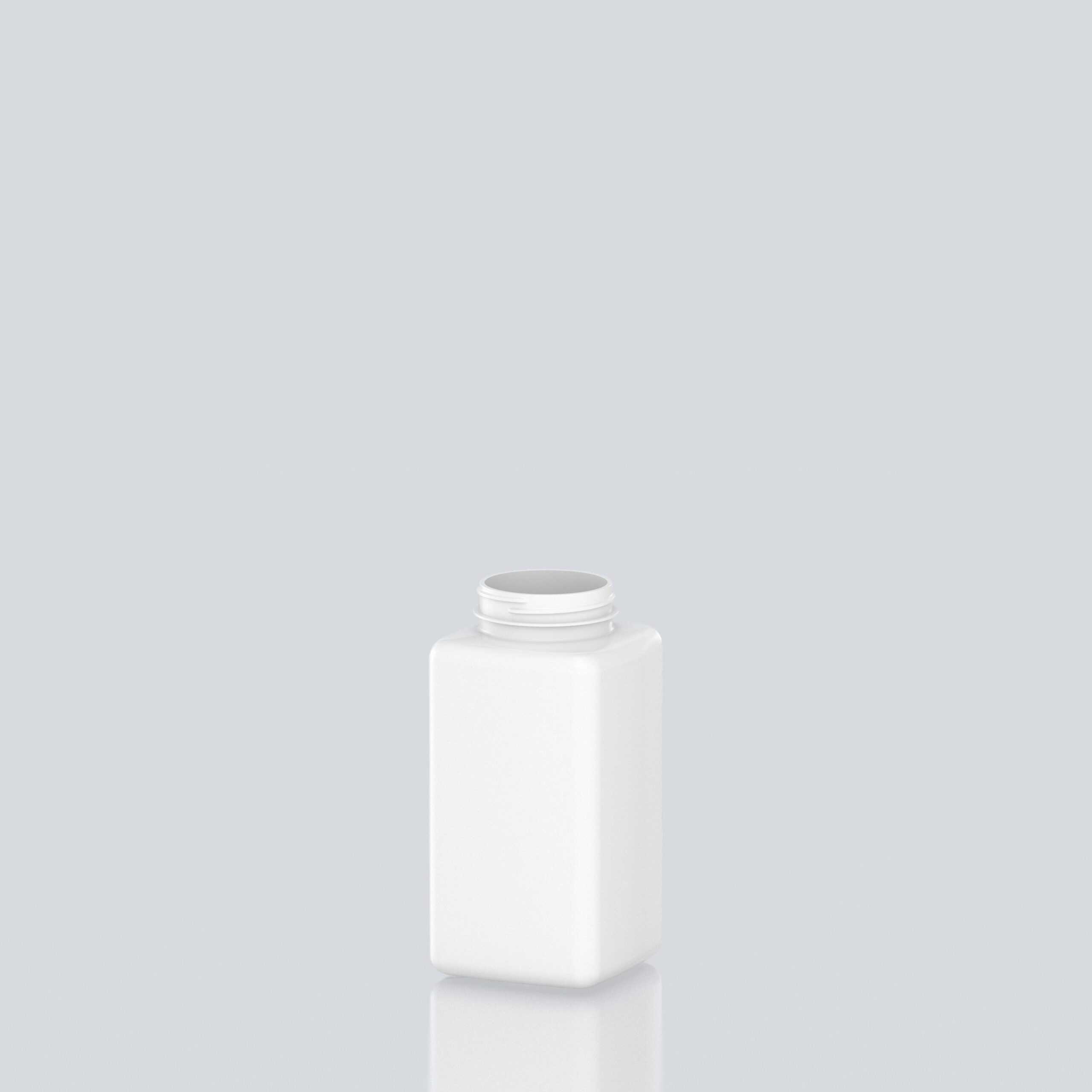 600ml PET Square Pill Jar - 53SP400 - White