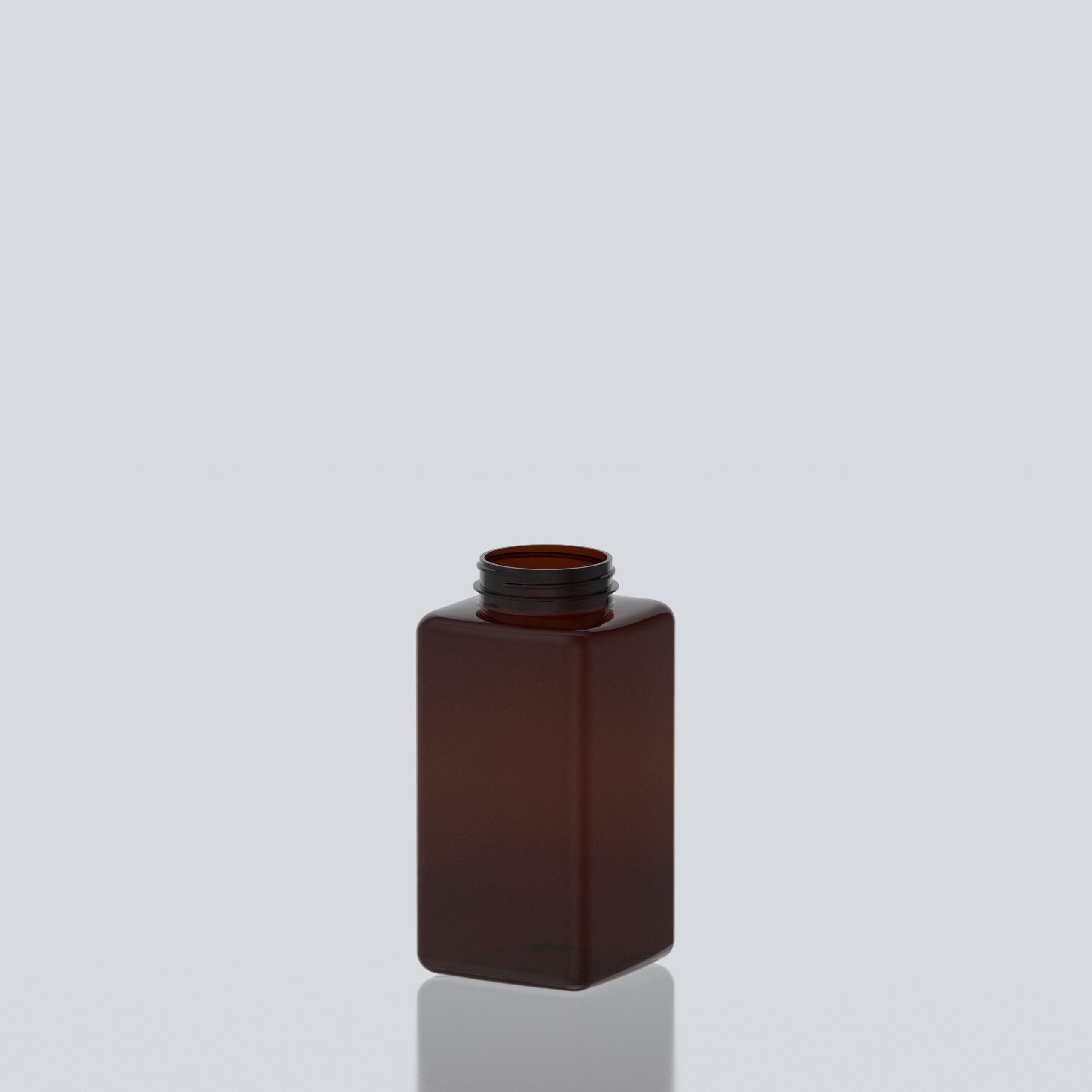 750ml PET Square Pill jar - 53SP400 - Amber