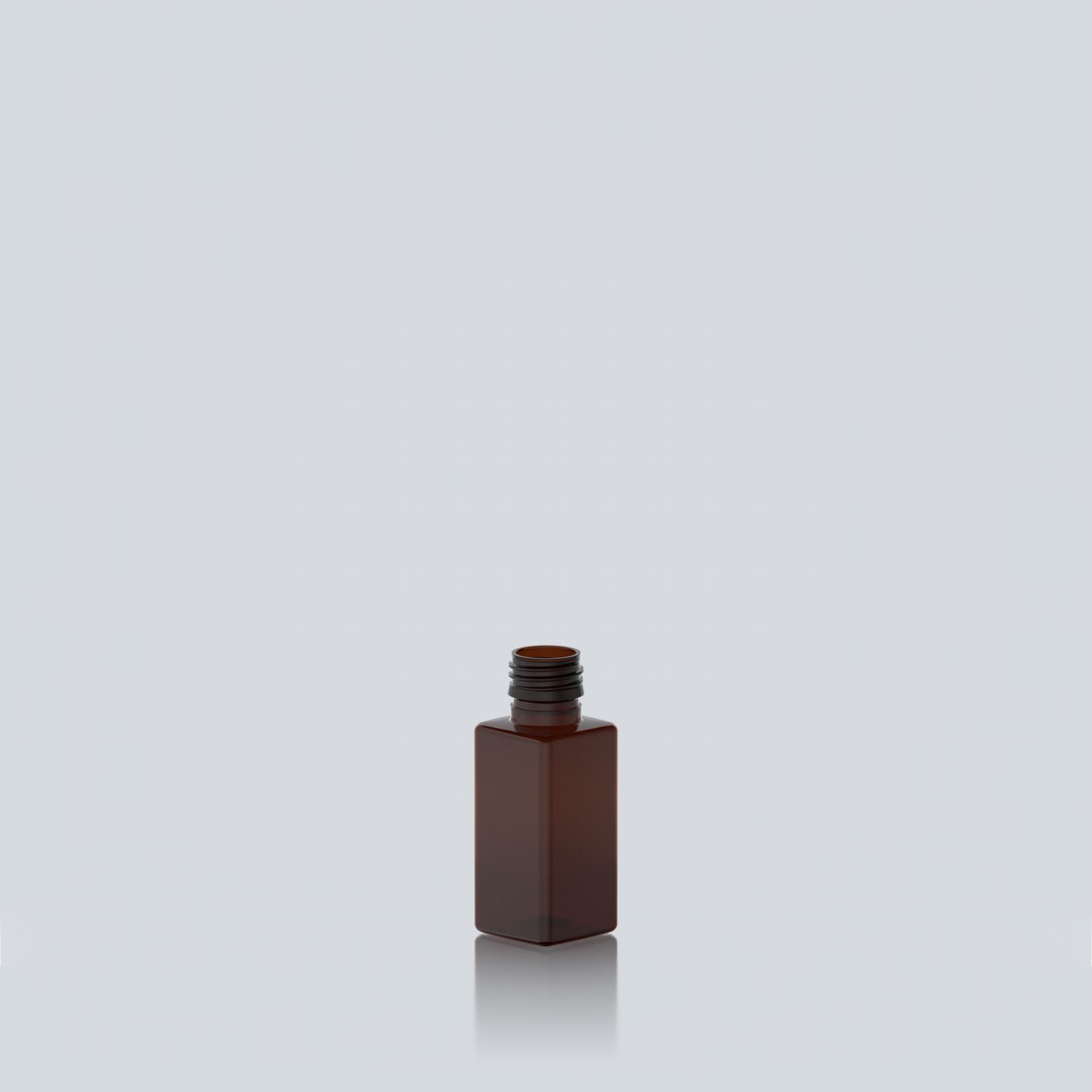 100ml Square PET bottle - 28ROPP - Amber