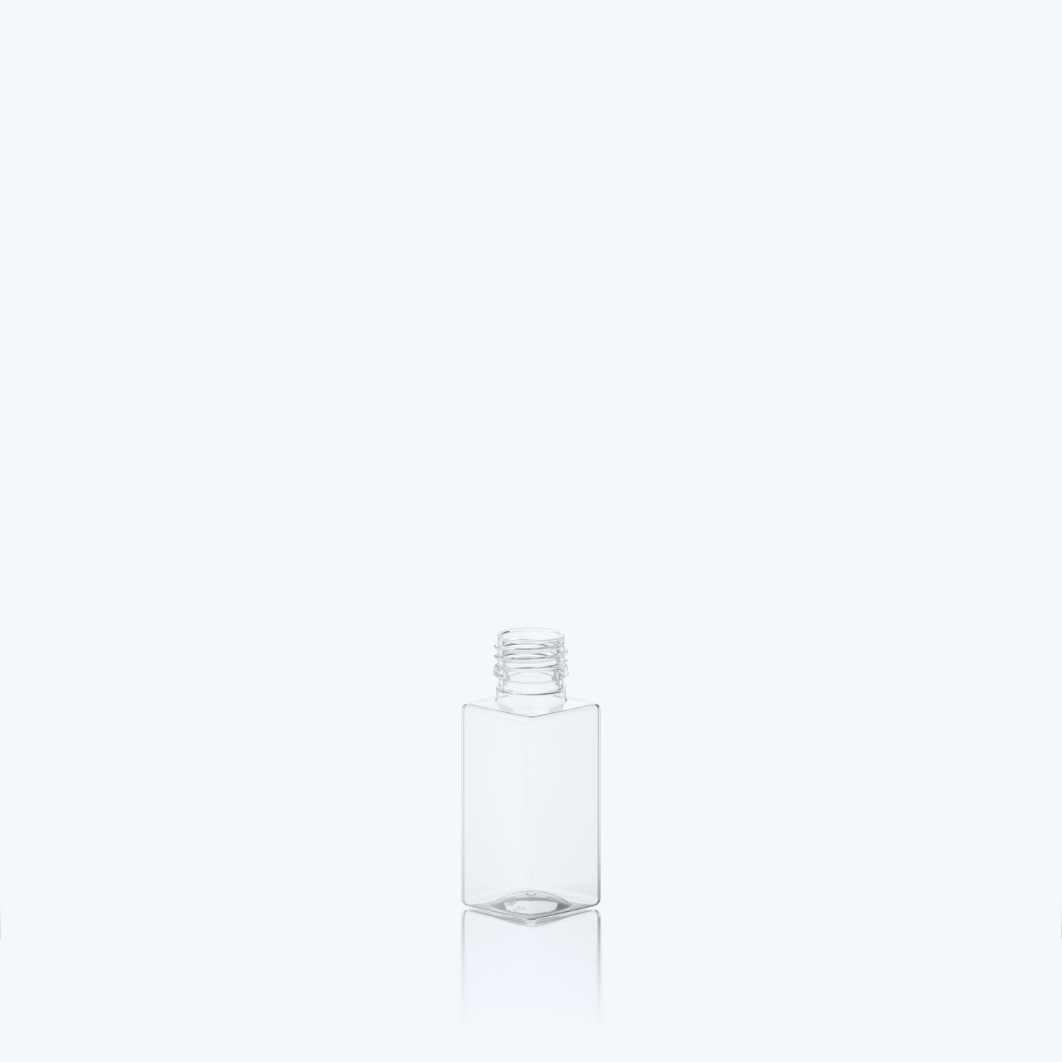 100ml Square PET bottle - 28ROPP - Clear