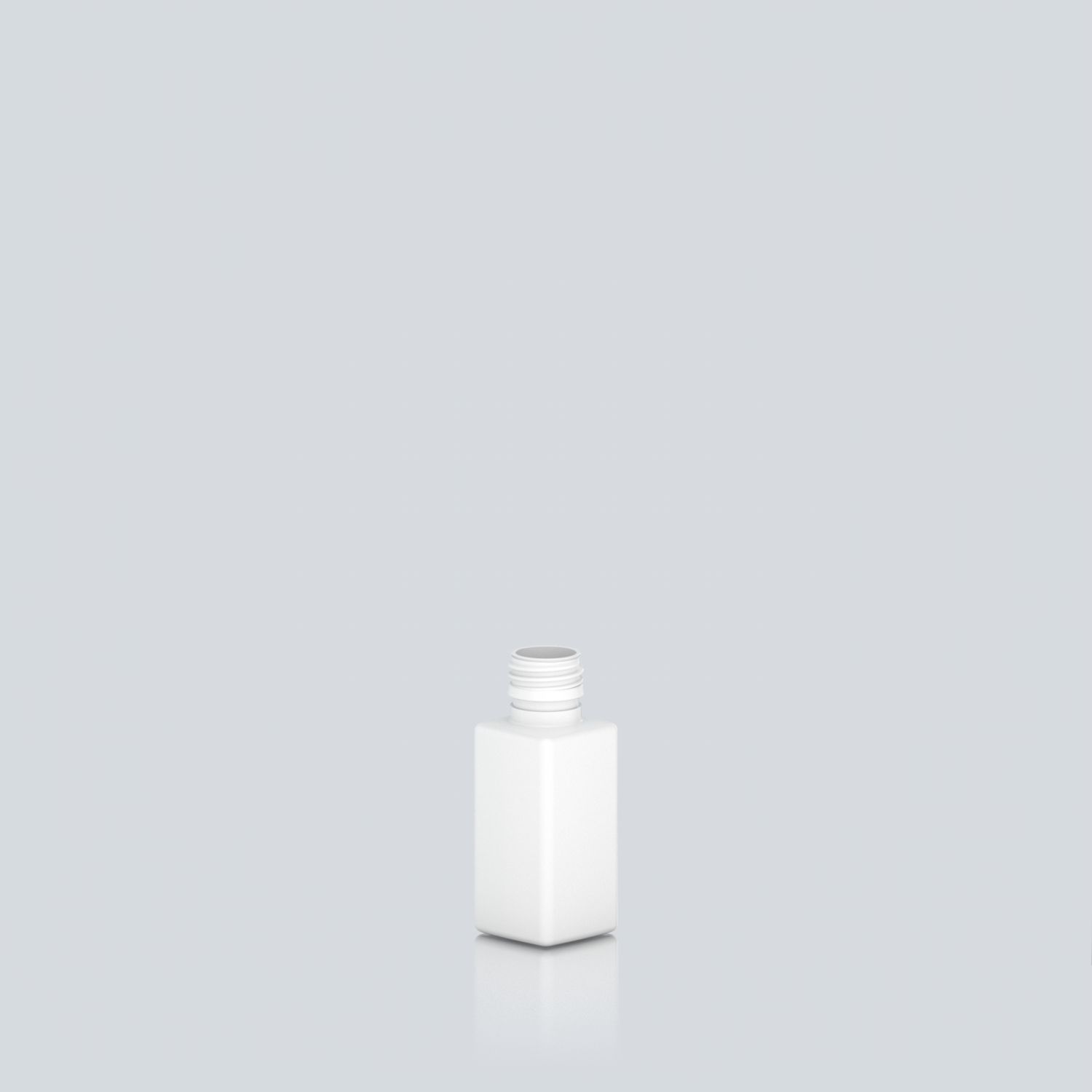 100ml Square PET bottle - 28ROPP - White