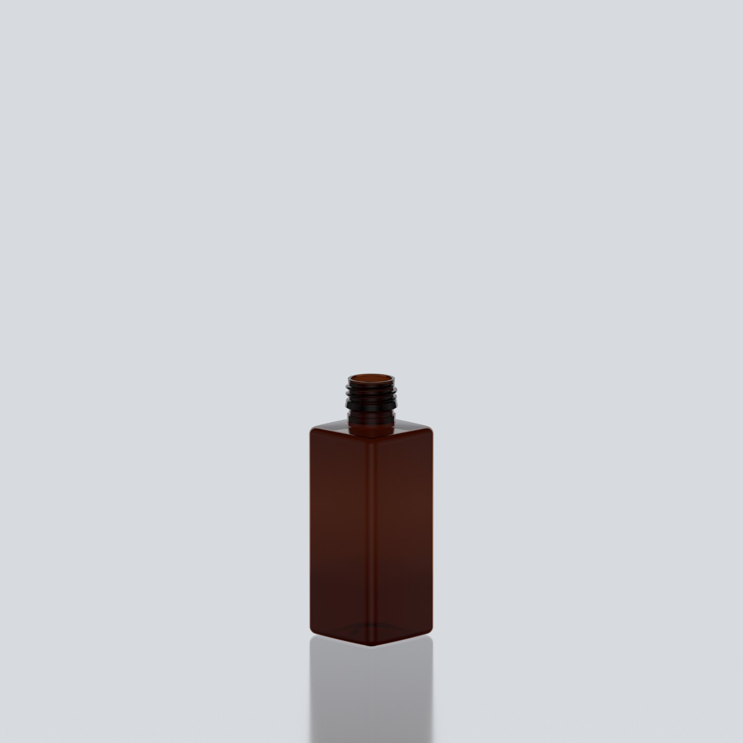 250ml Square PET Bottle - 28ROPP - Amber