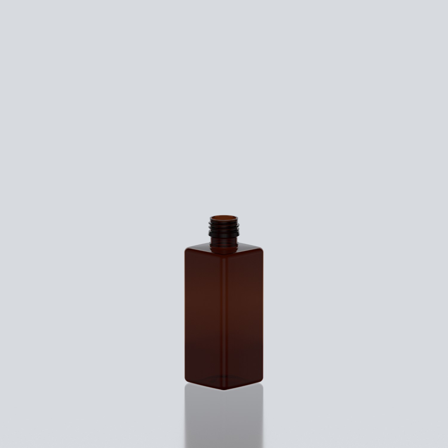 300ml Square PET Bottle - 28ROPP - Amber