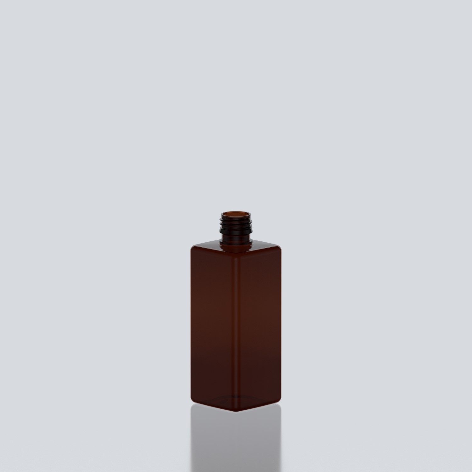 400ml Square PET Bottle - 28ROPP - Amber