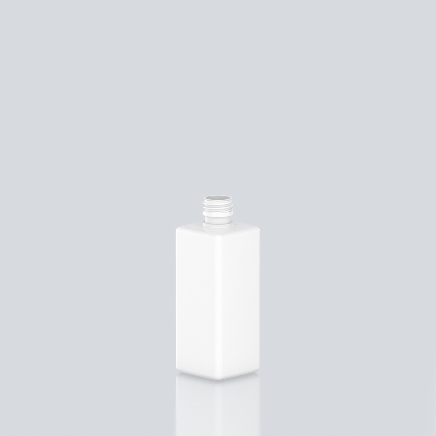 400ml Square PET Bottle - 28ROPP - White