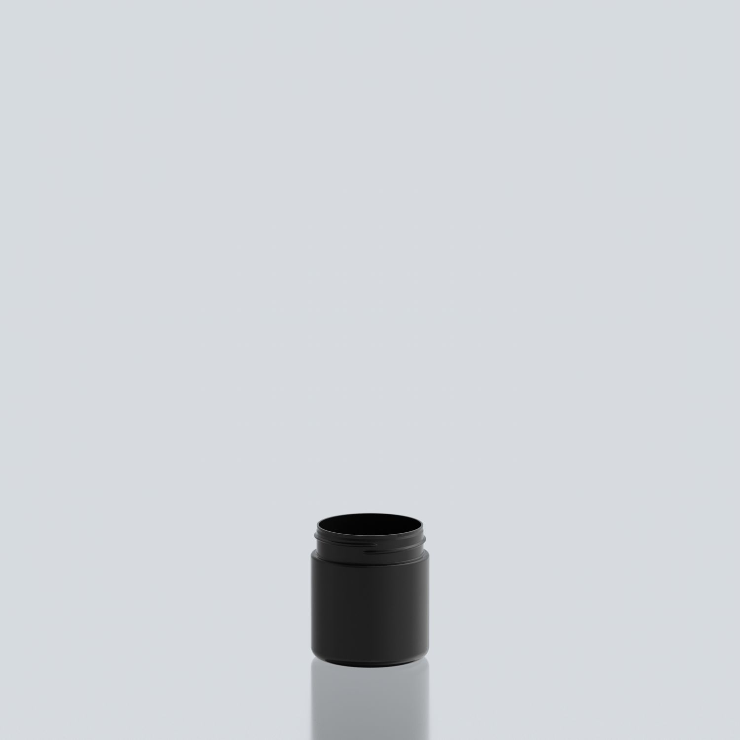 200ml Straight Cylindrical PET Jar 63SP400 - 63SP400 - Black