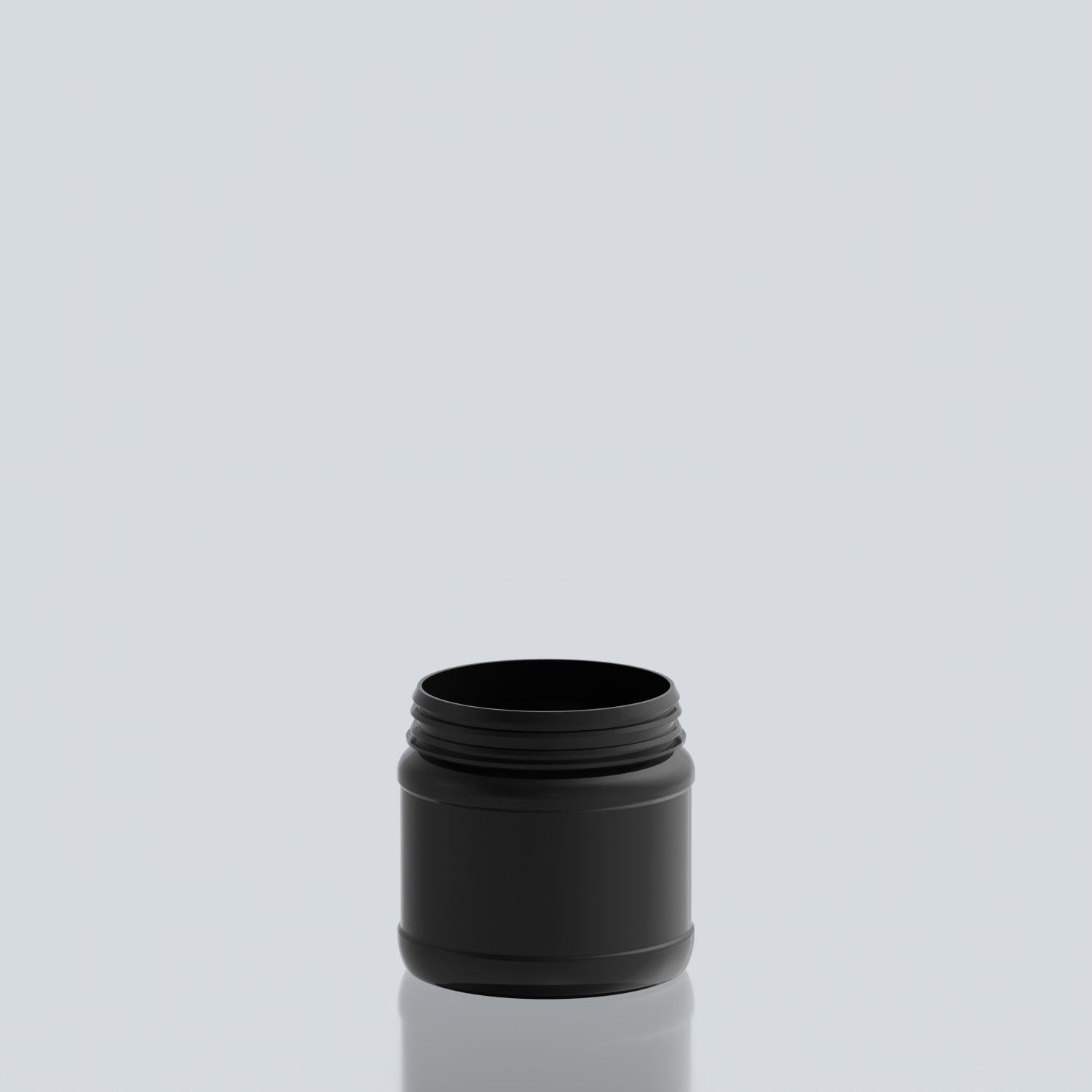 750ml Round PET Jar - 102SNAP - Black