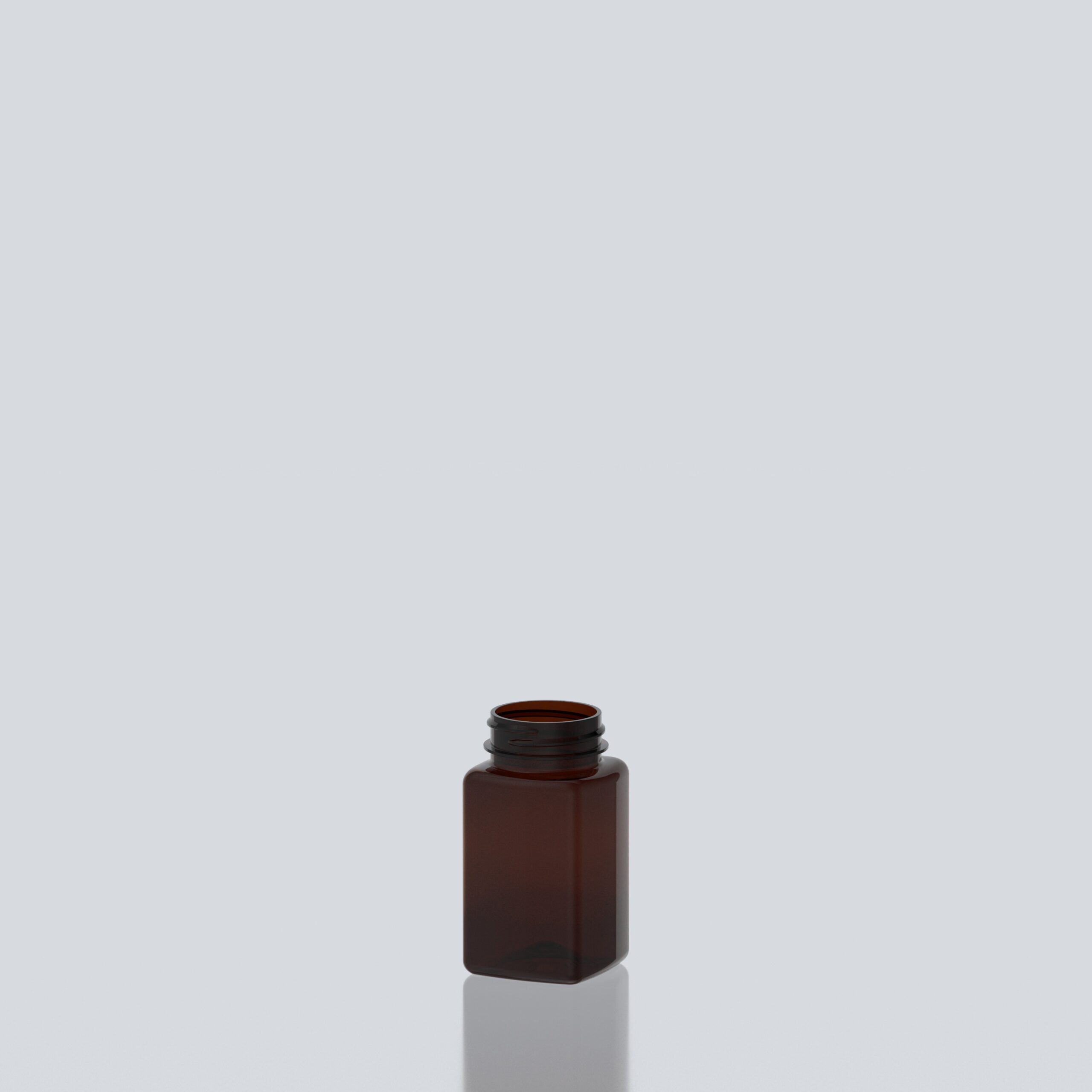 100ml PET Square Pill jar - 38SP400 - Amber
