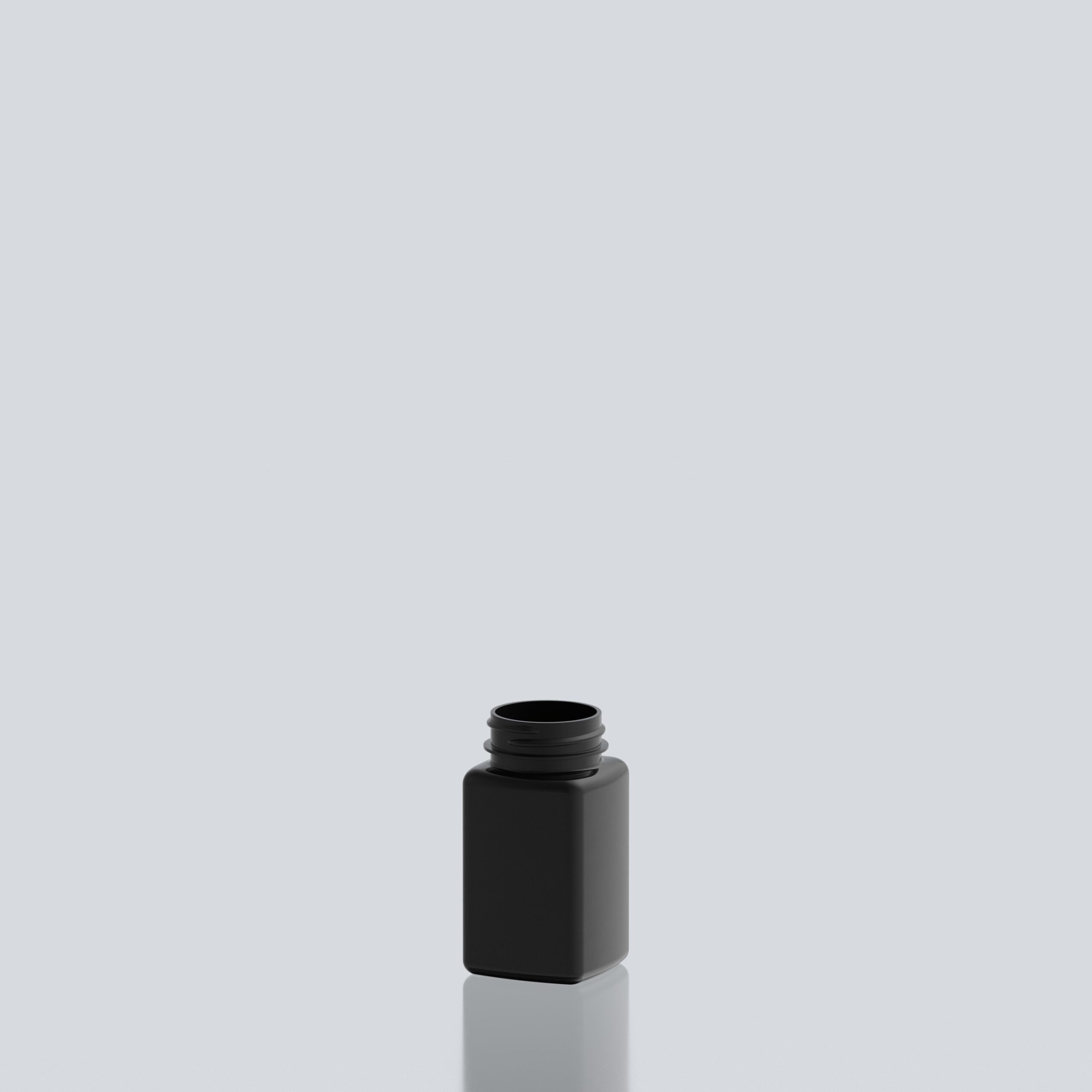 100ml PET Square Pill jar - 38SP400 - Black