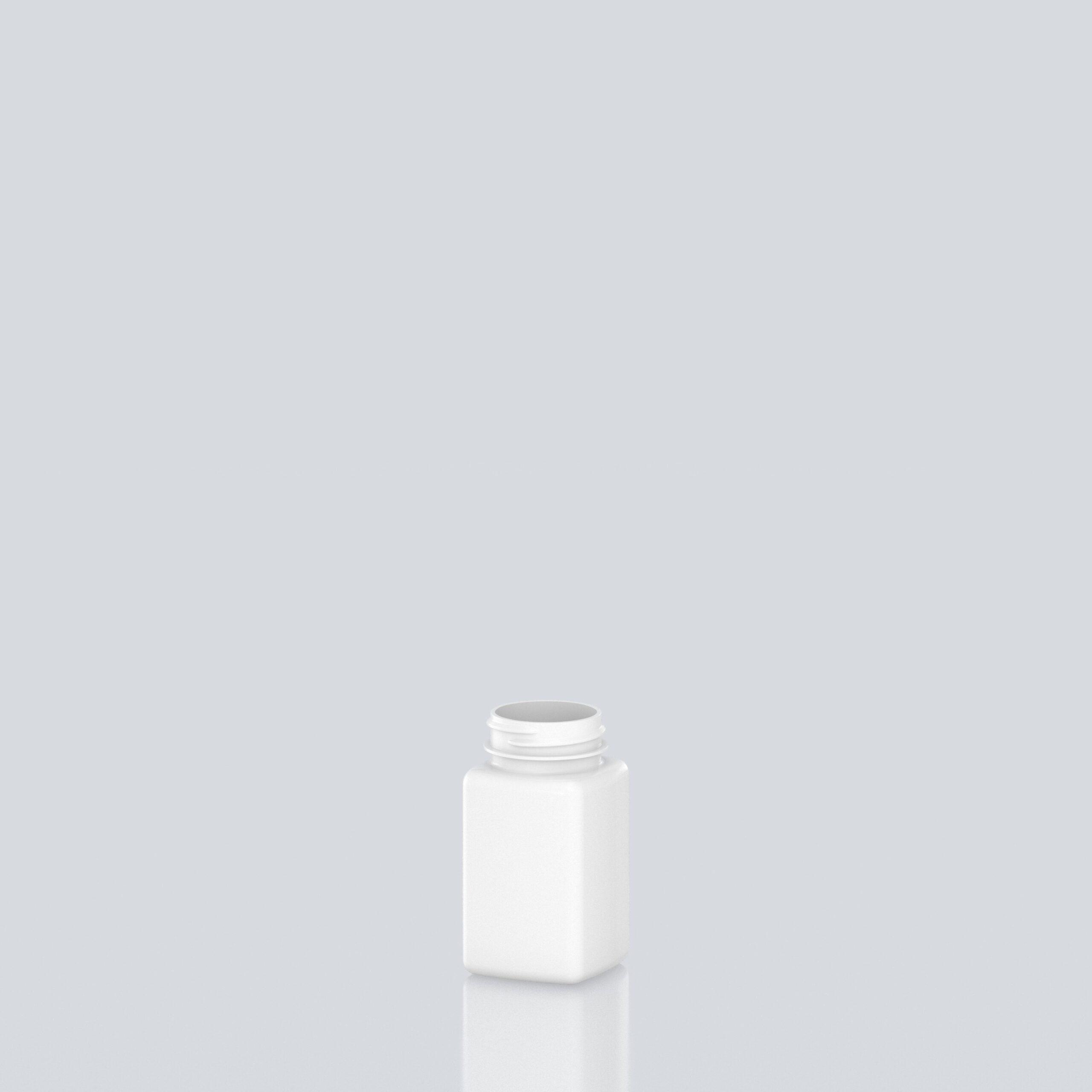 100ml PET Square Pill jar - 38SP400 - White