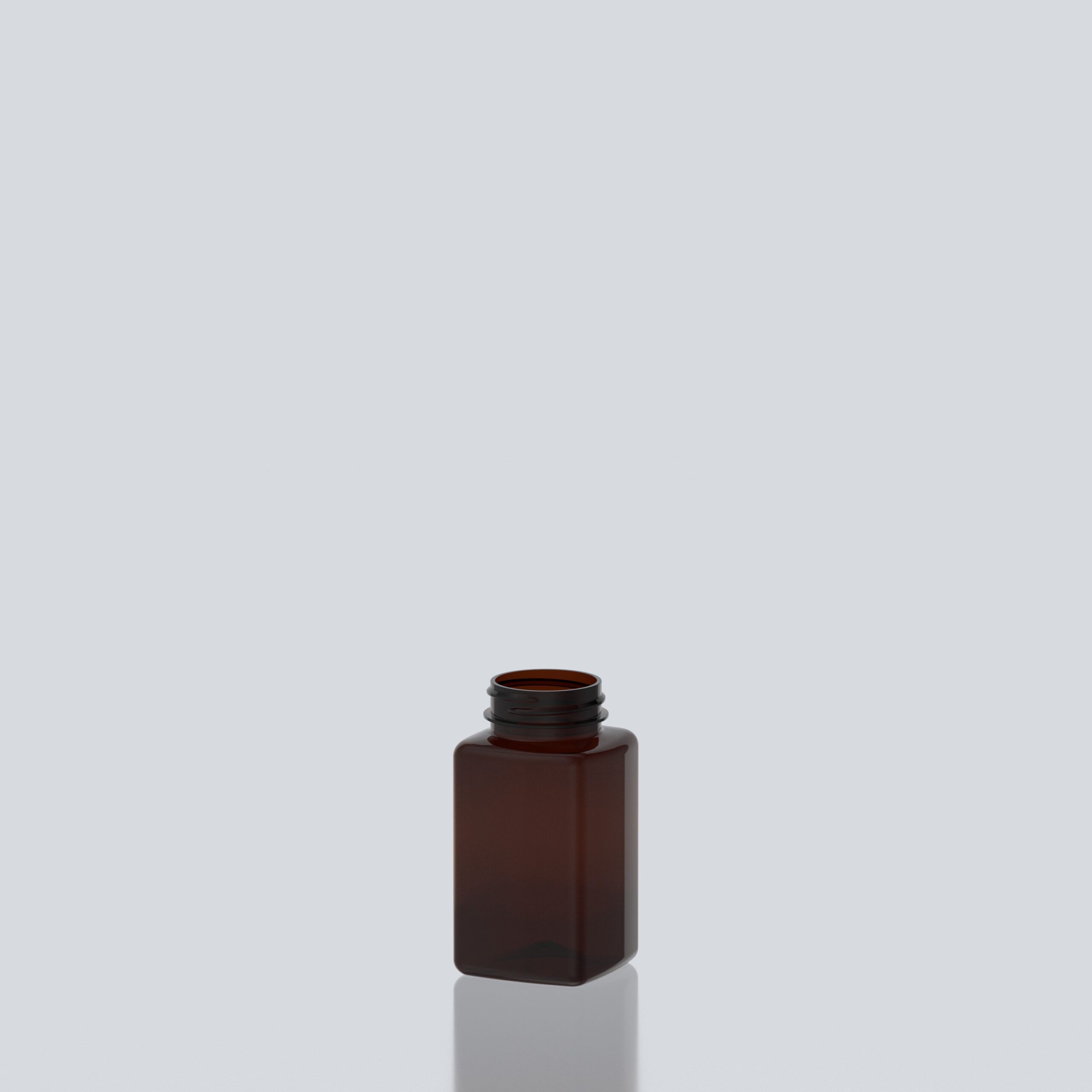 150ml PET Square Pill Jar - 38SP400 - Amber