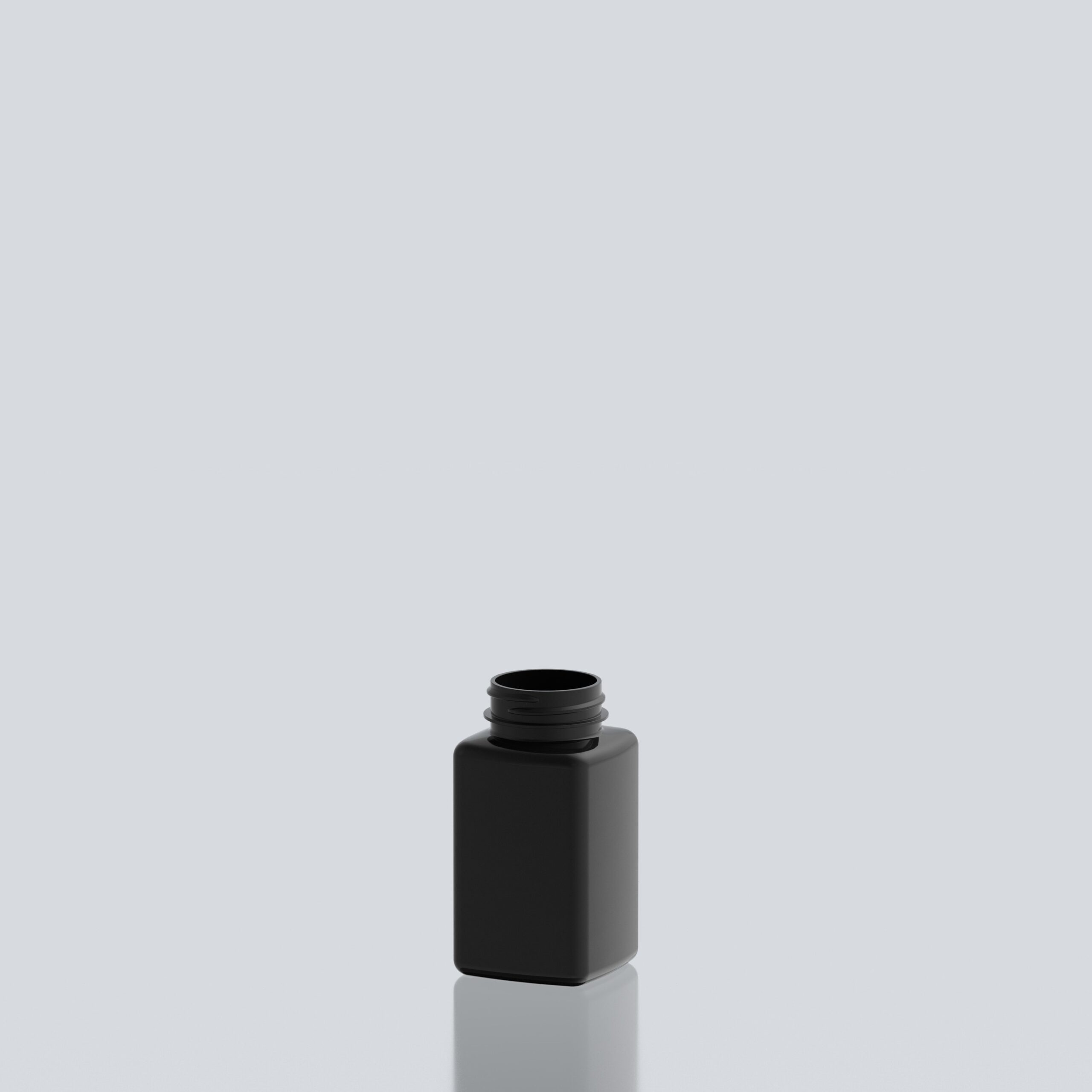 150ml PET Square Pill Jar - 38SP400 - Black 