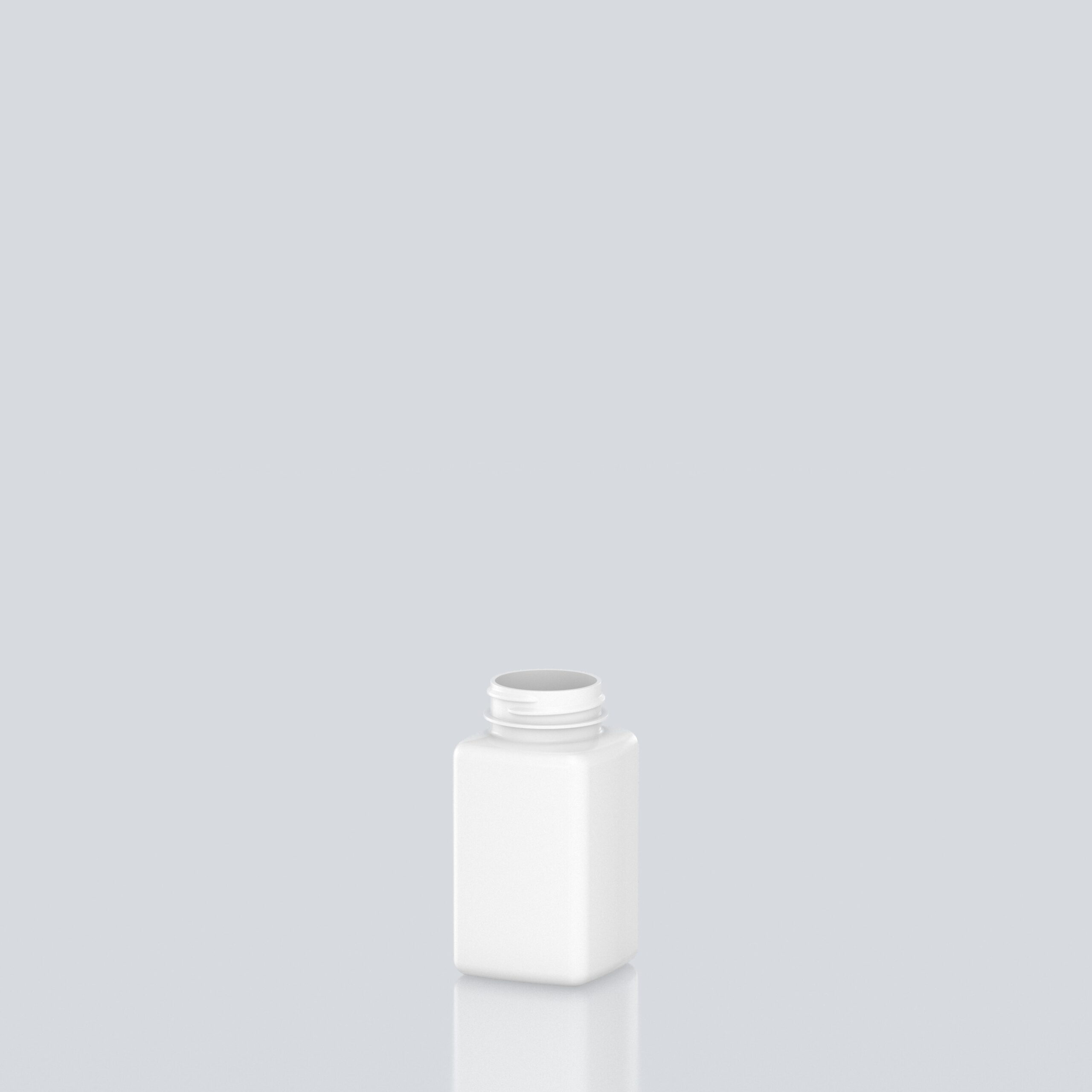 150ml PET Square Pill Jar - 38SP400 - White