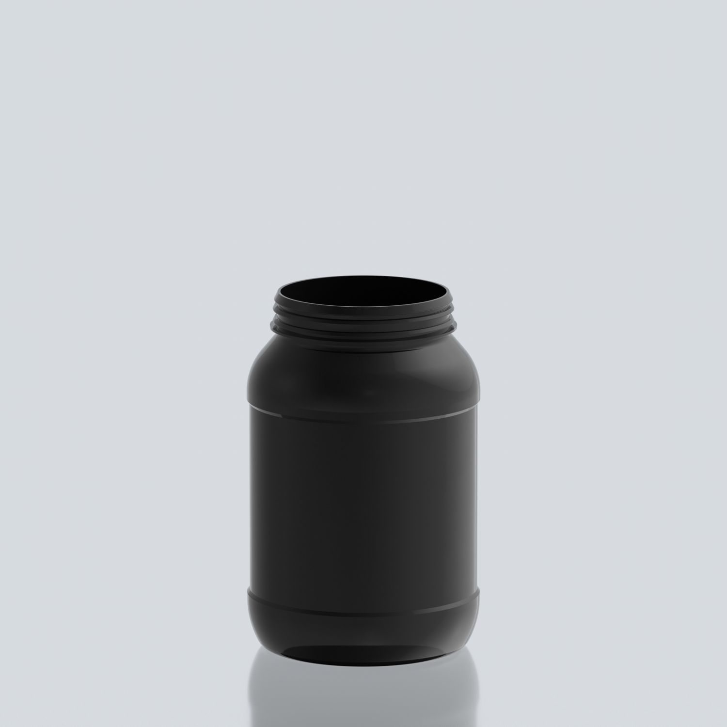 2200ml Round PET Jar - 102SNAP - Black