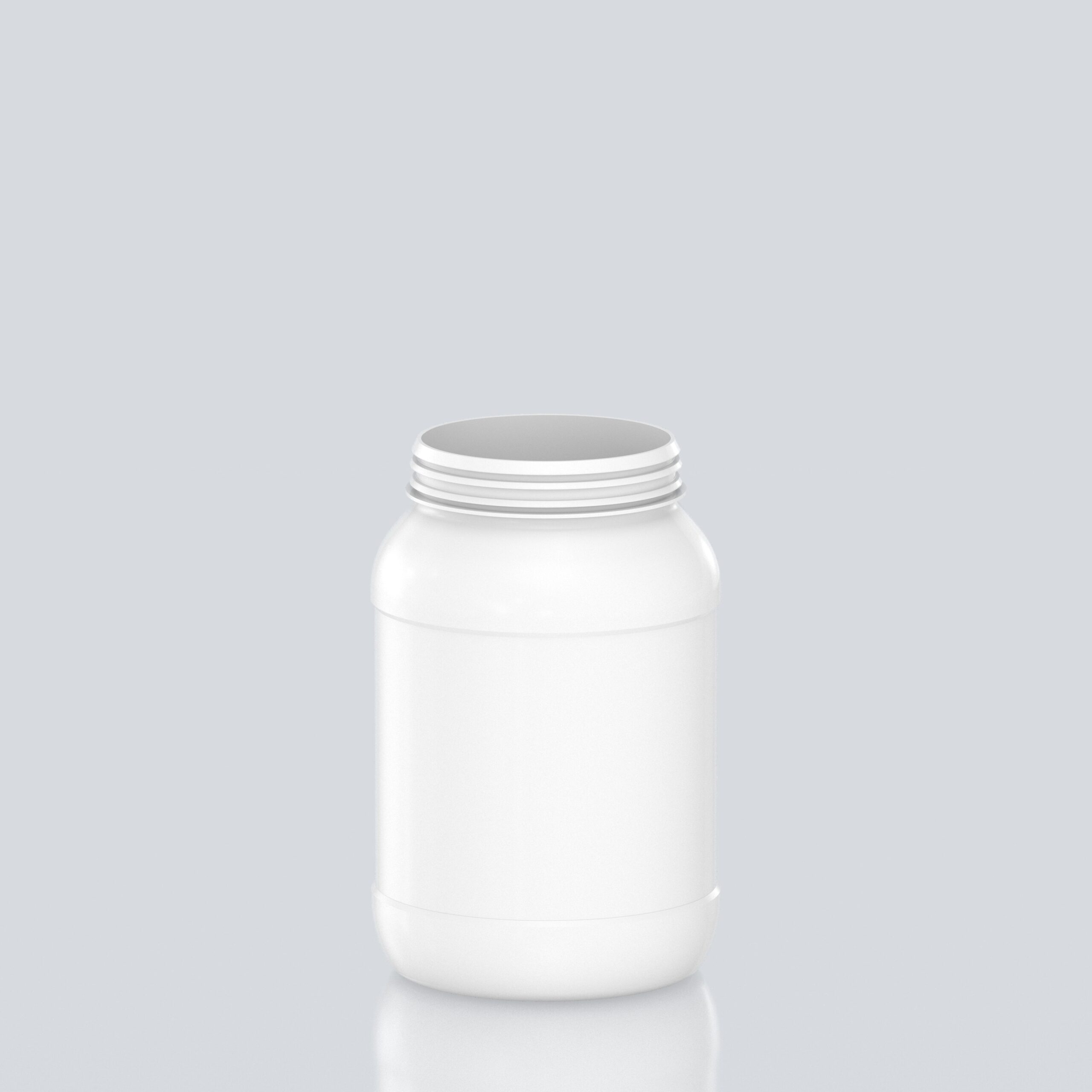 2200ml Round PET Jar - 102SNAP - White