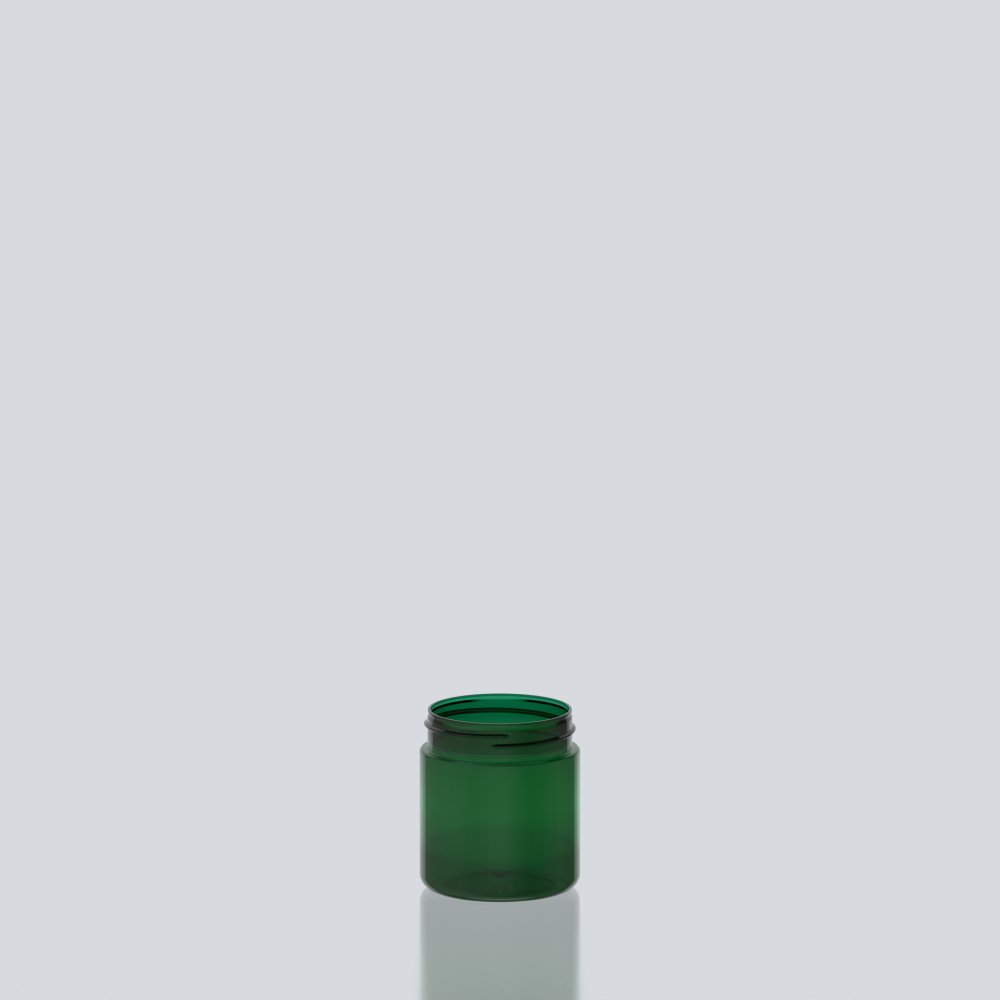 200ml Straight Cylindrical PET Jar 63SP400 - 63SP400 - Green