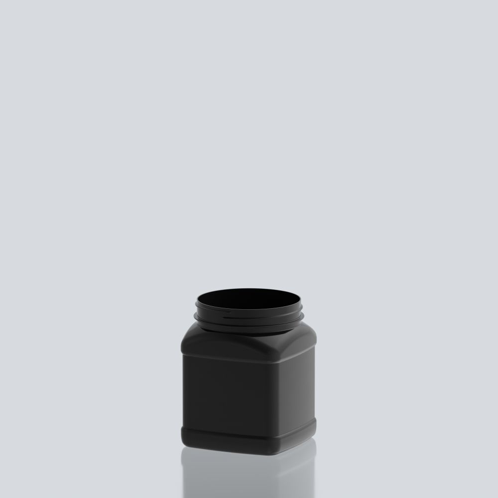 750ml PET Square Jar - 89SP400 - Black