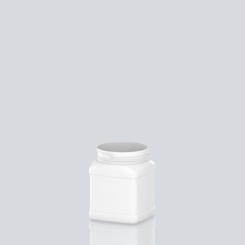 750ml PET Square Jar - 89SP400 - White